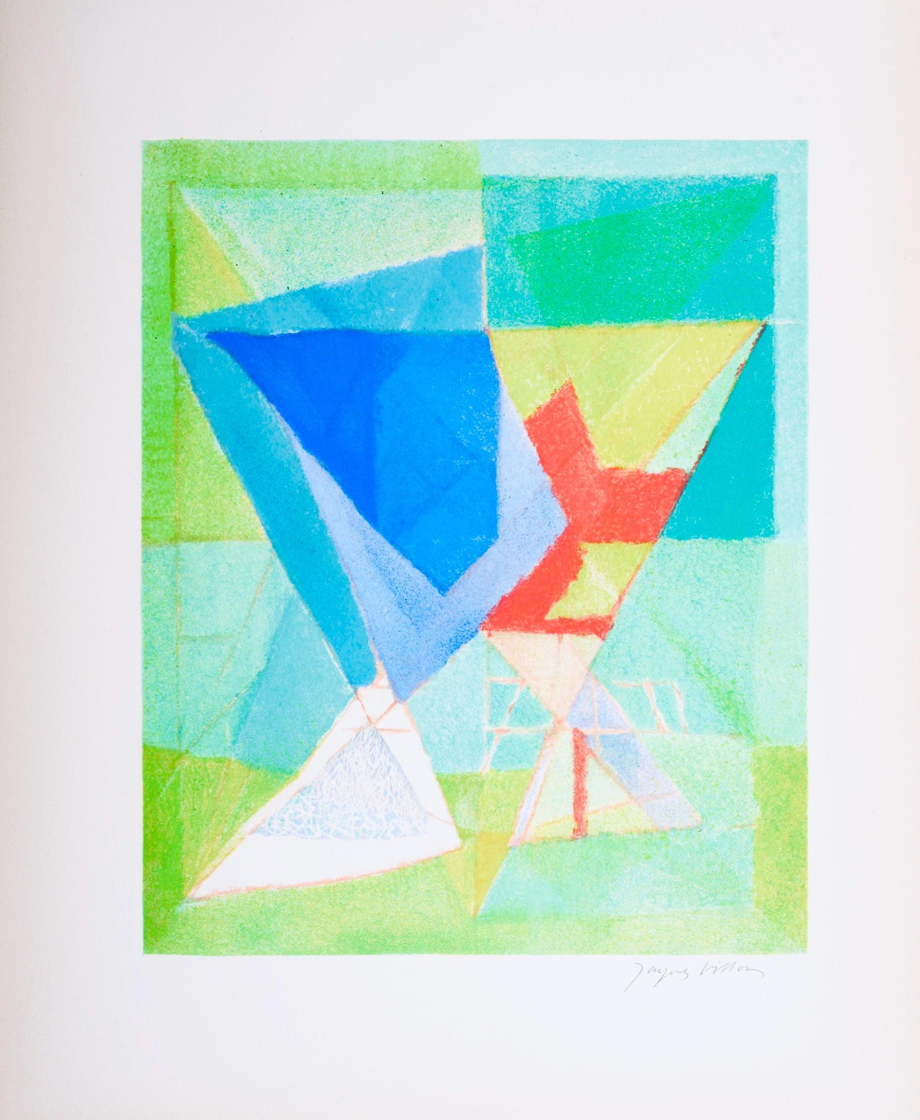 Jacques Villon, Composition (Ginestet/Pouillon 65-72), Jacques Villon, Huit lithographies, Limited Edition Lithograph