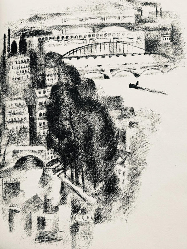 Robert Delaunay, Ponts et passerelle de Passy (Habasque 720-728), Allo! Paris!, Limited Edition Lithograph