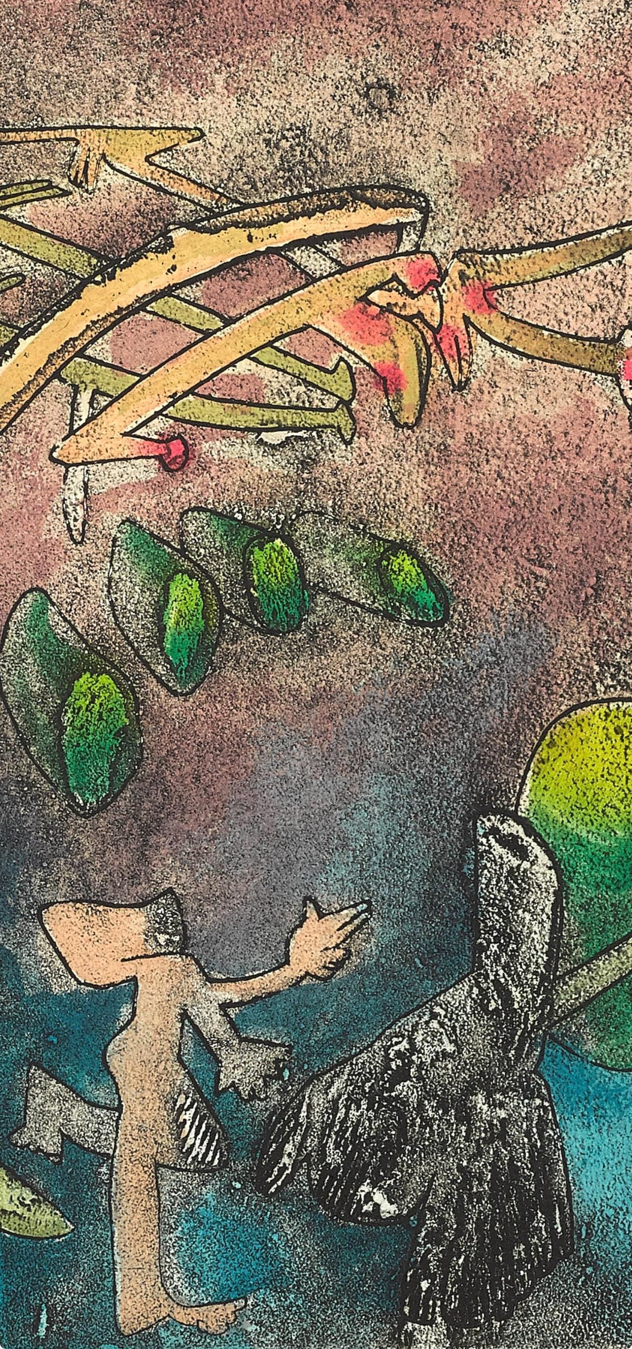 Roberto Matta, Composition (Sabatier 393), Centre Noeuds, Limited Edition Etching