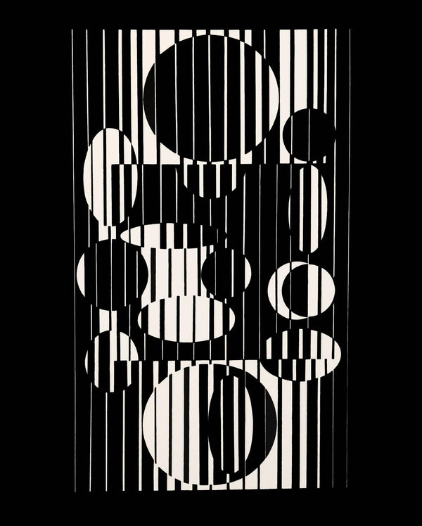 Victor Vasarely, Composition, Linéaires, Limited Edition Héliogravure