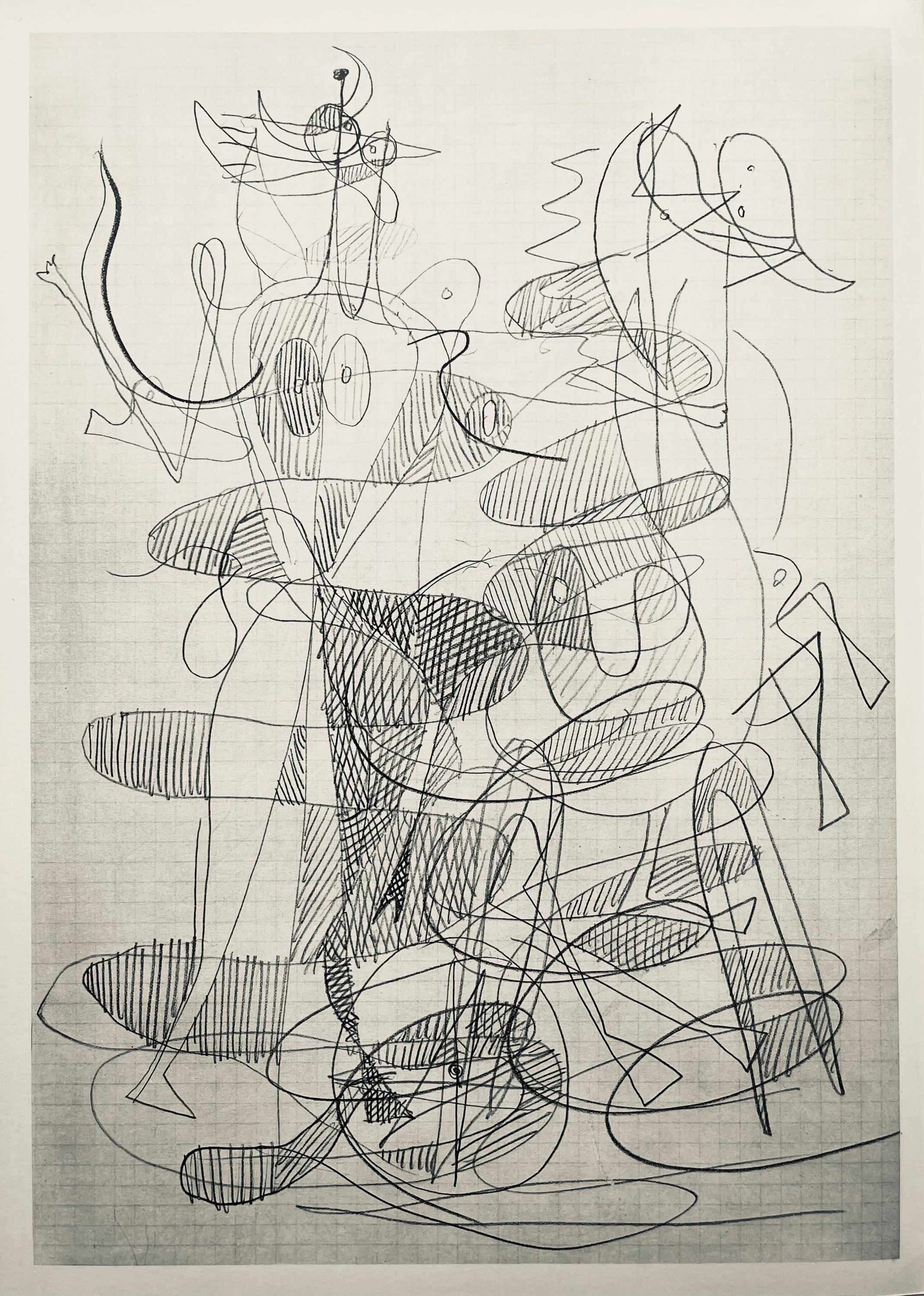 Georges Braque, Composition (Vallier 23), Hesiode, Théogonie, Derrière le miroir, Limited Edition Lithograph