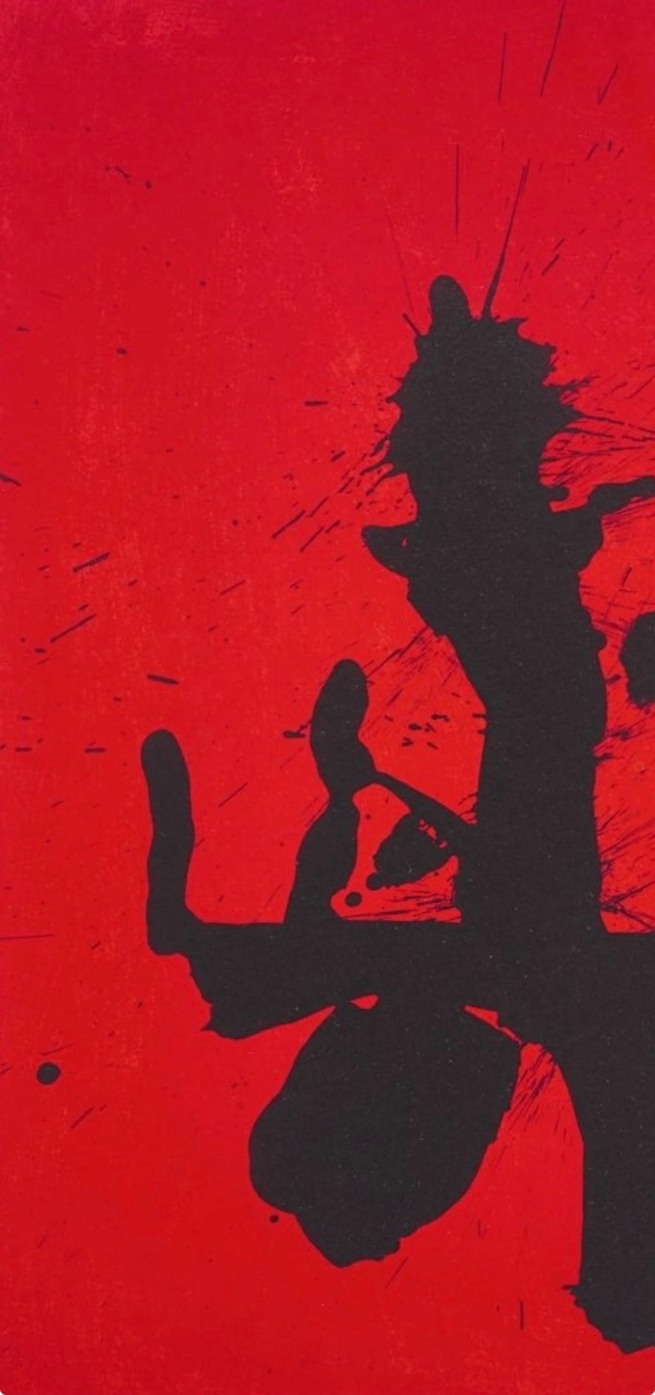 Robert Motherwell, Red Samurai! (Belknap 354-380; Engberg/Banach 415-441), Three Poems, Limited Edition Lithograph