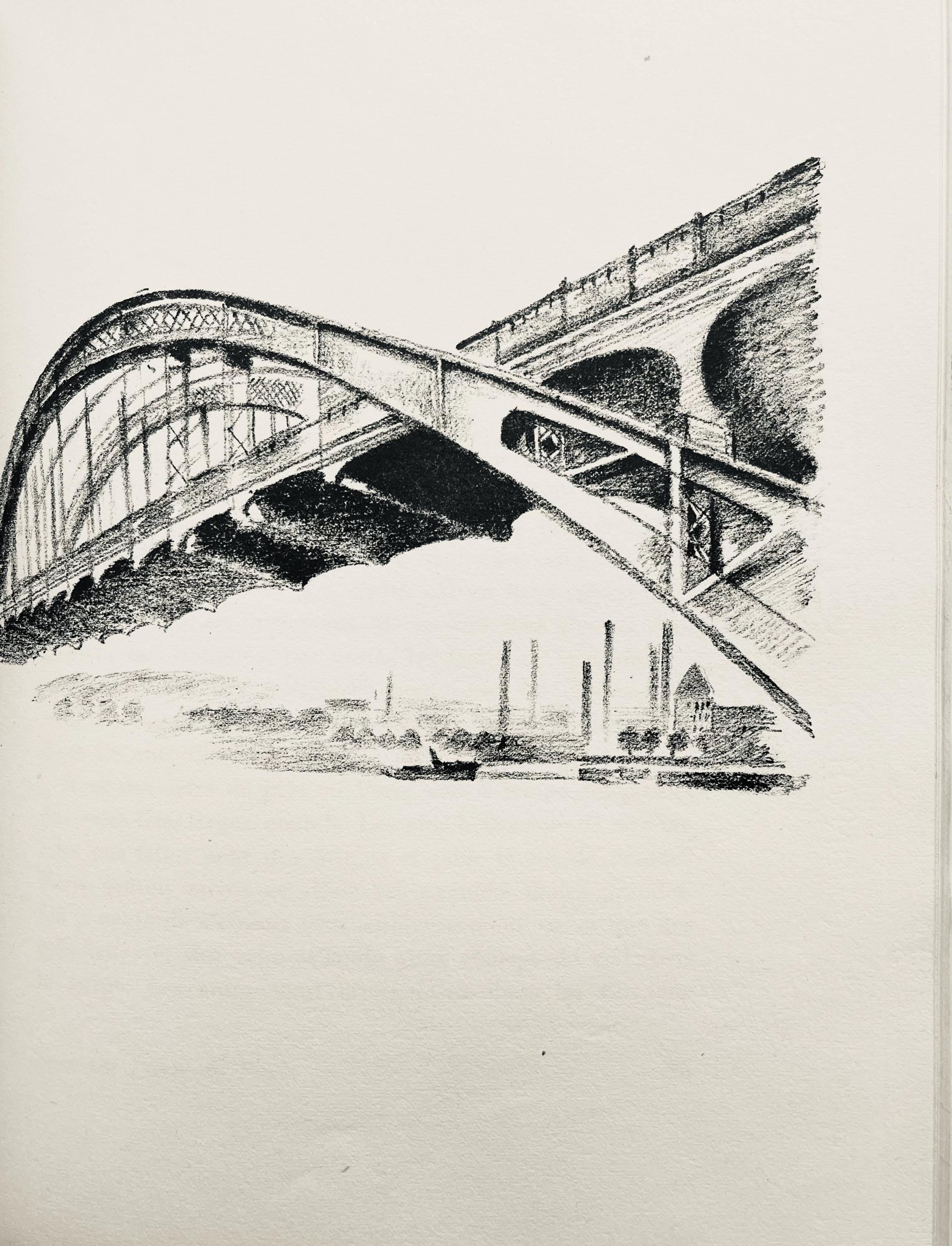 Robert Delaunay, Le pont aérien (Habasque 720-728), Allo! Paris!, Limited Edition Lithograph