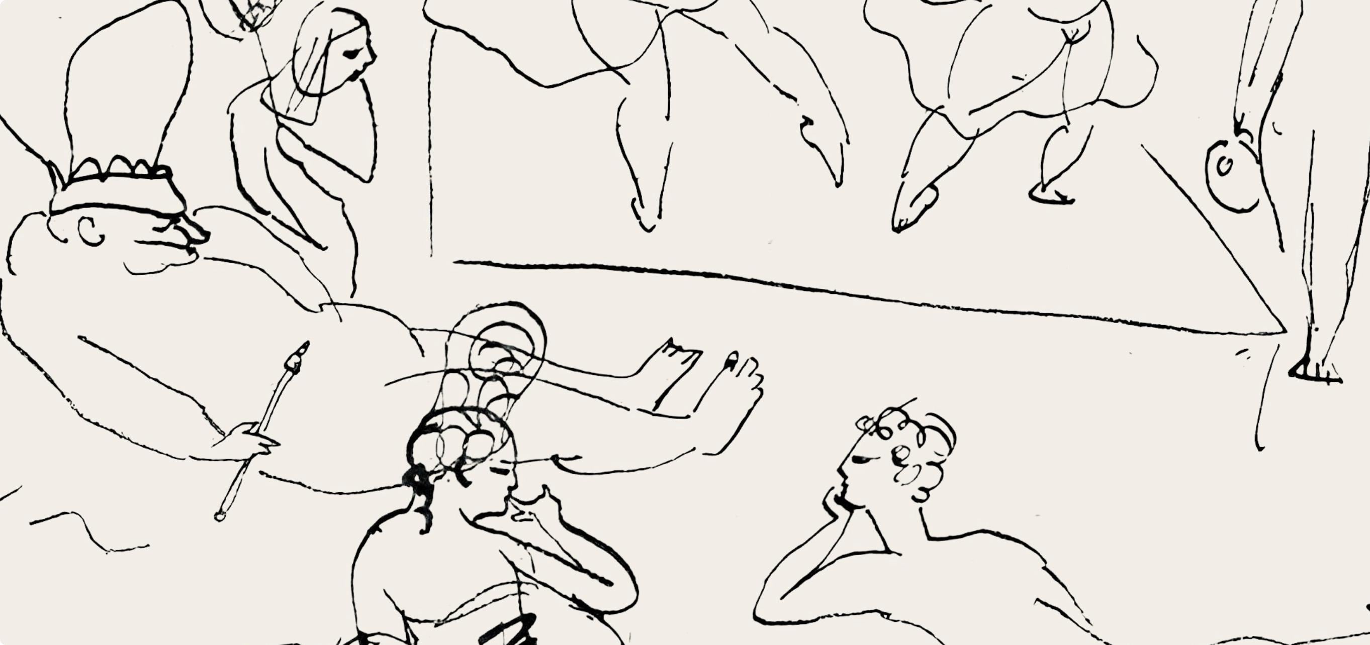 Pablo Picasso, Composition (Hodorisch B2), Le manuscrit trouvé dans un chapeau, Limited Edition Lithograph