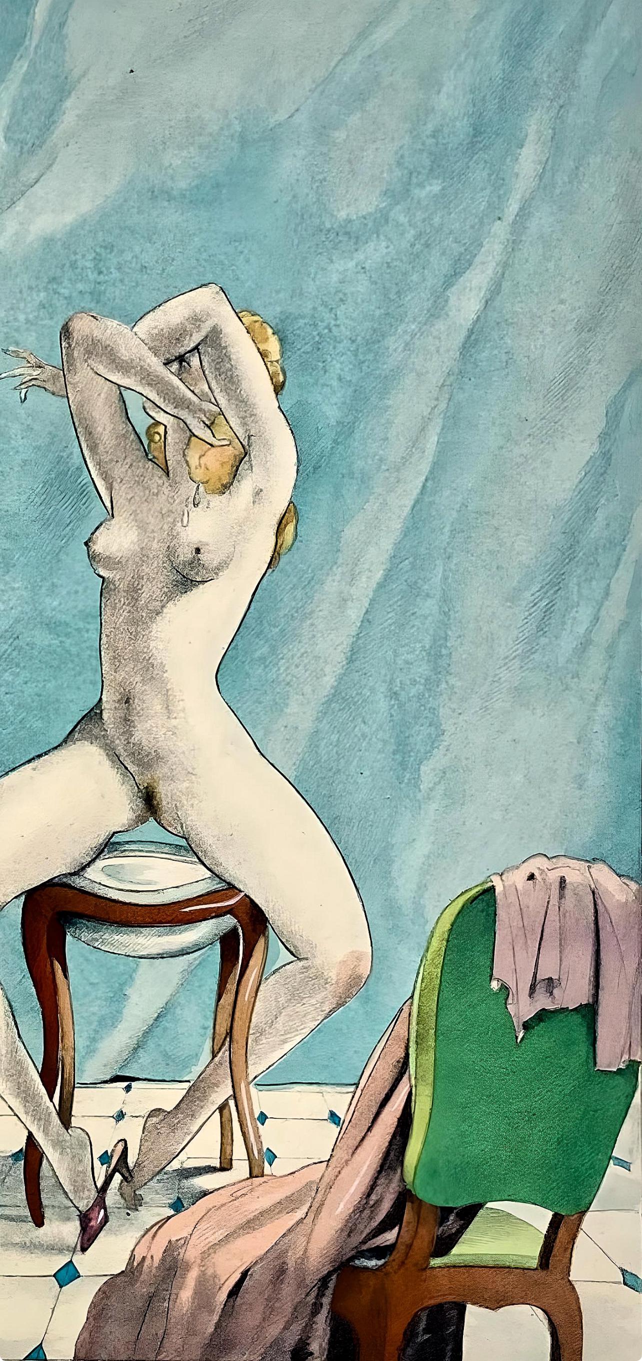 Umberto Brunelleschi, Composition, La Leçon d'amour dans un parc, Limited Edition Lithograph