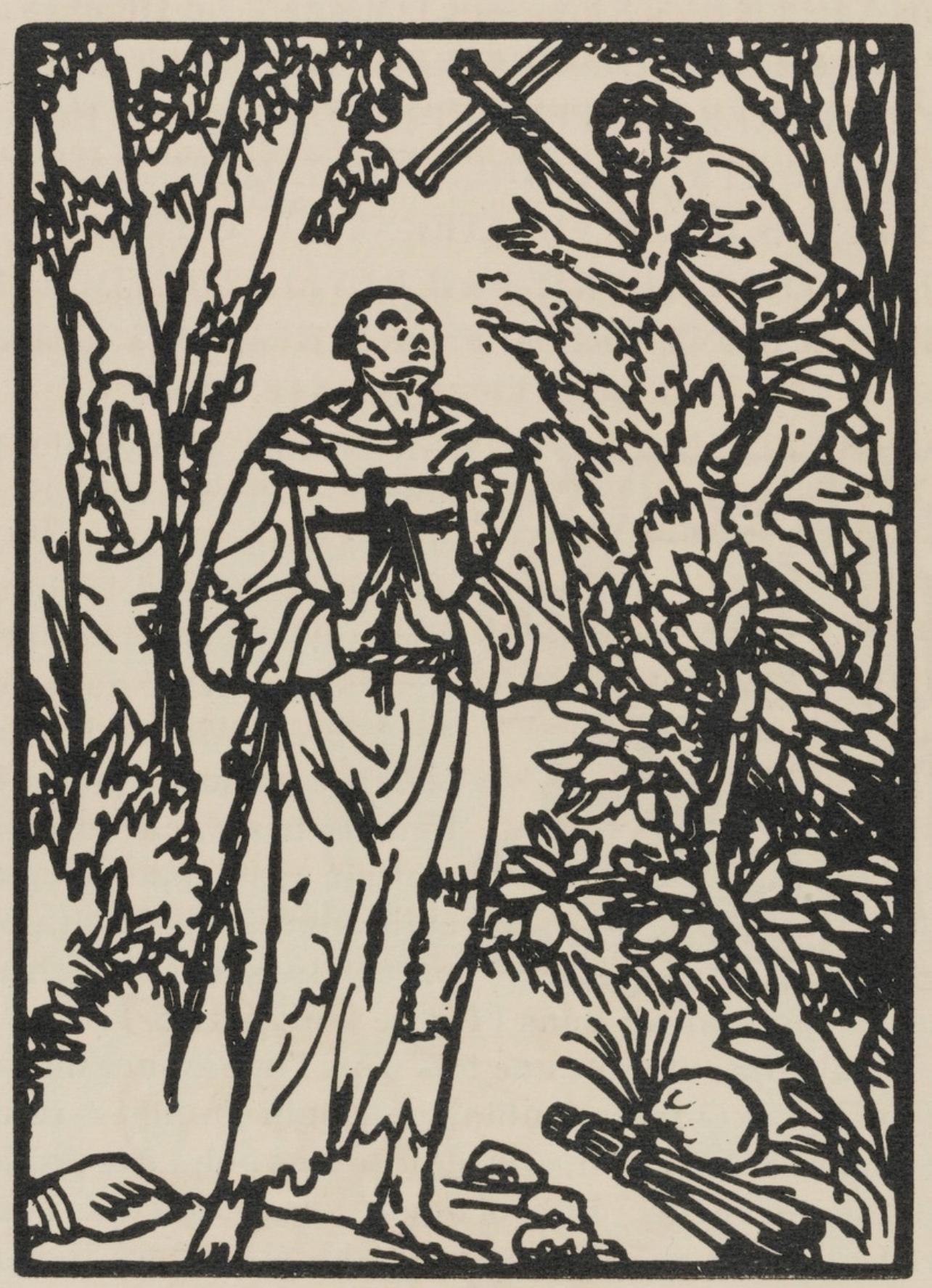 Émile Bernard, Composition (Morane, No. 100), Les Petites Fleurs de St. Françoise, Limited Edition Woodcut