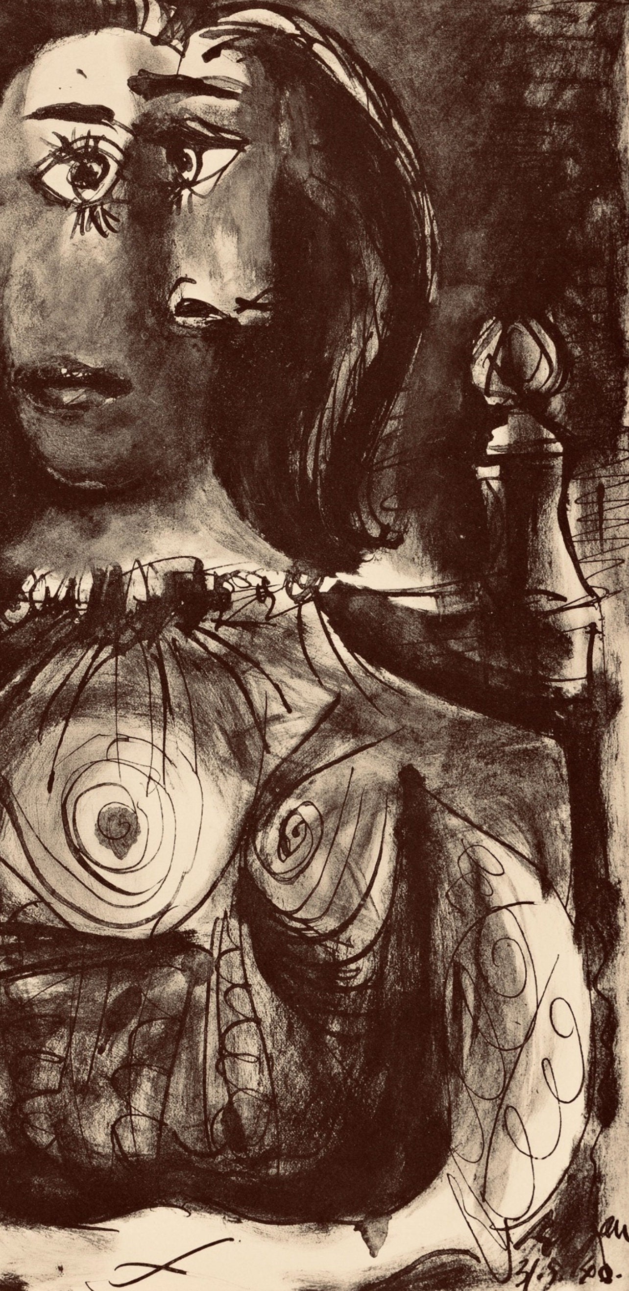 Pablo Picasso, Composition, Carnet de dessins de Picasso, Cahiers d’Art, Limited Edition Lithograph
