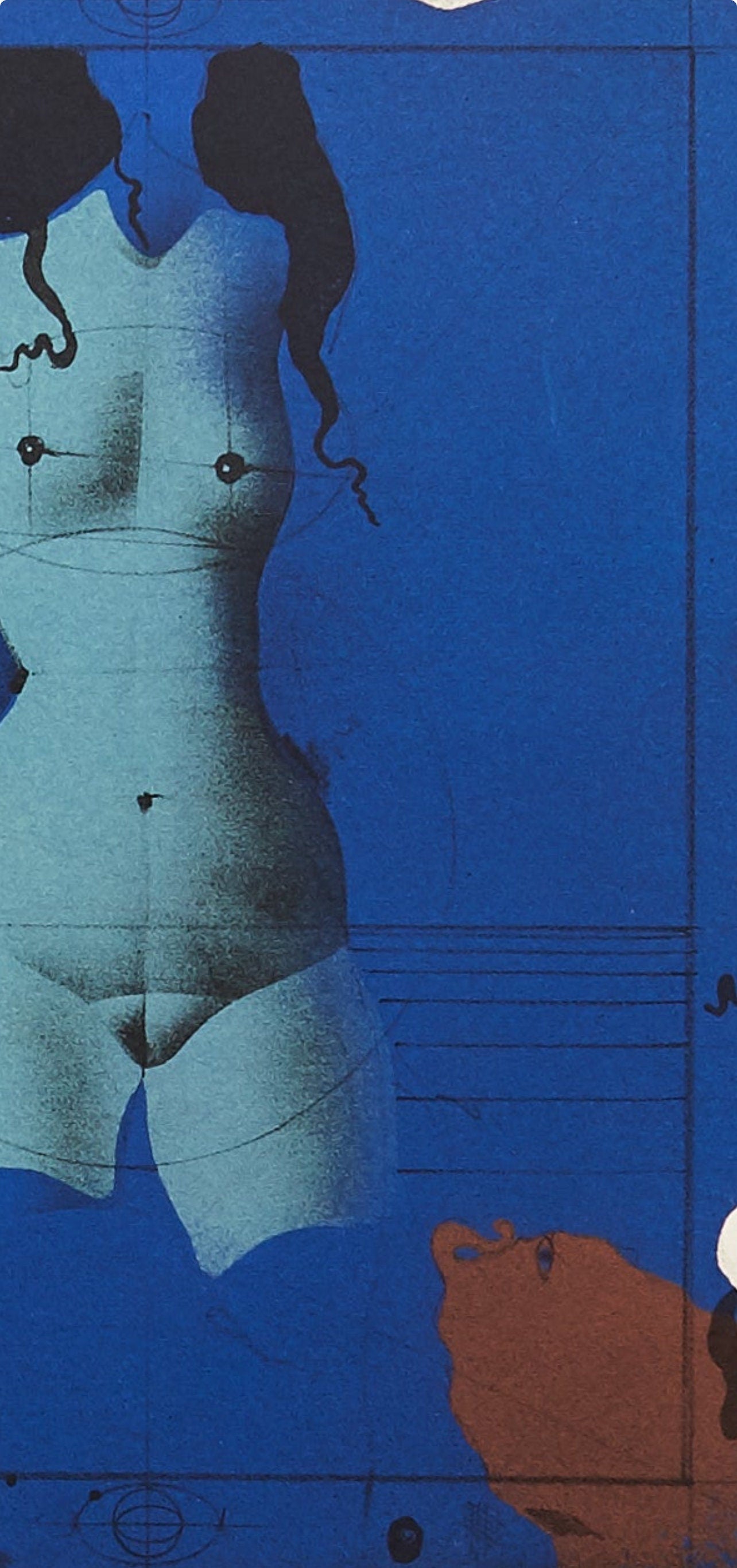 Paul Wunderlich, Torso sur une pierre bleu, Souvenirs et portraits d'artistes, Limited Edition Lithograph