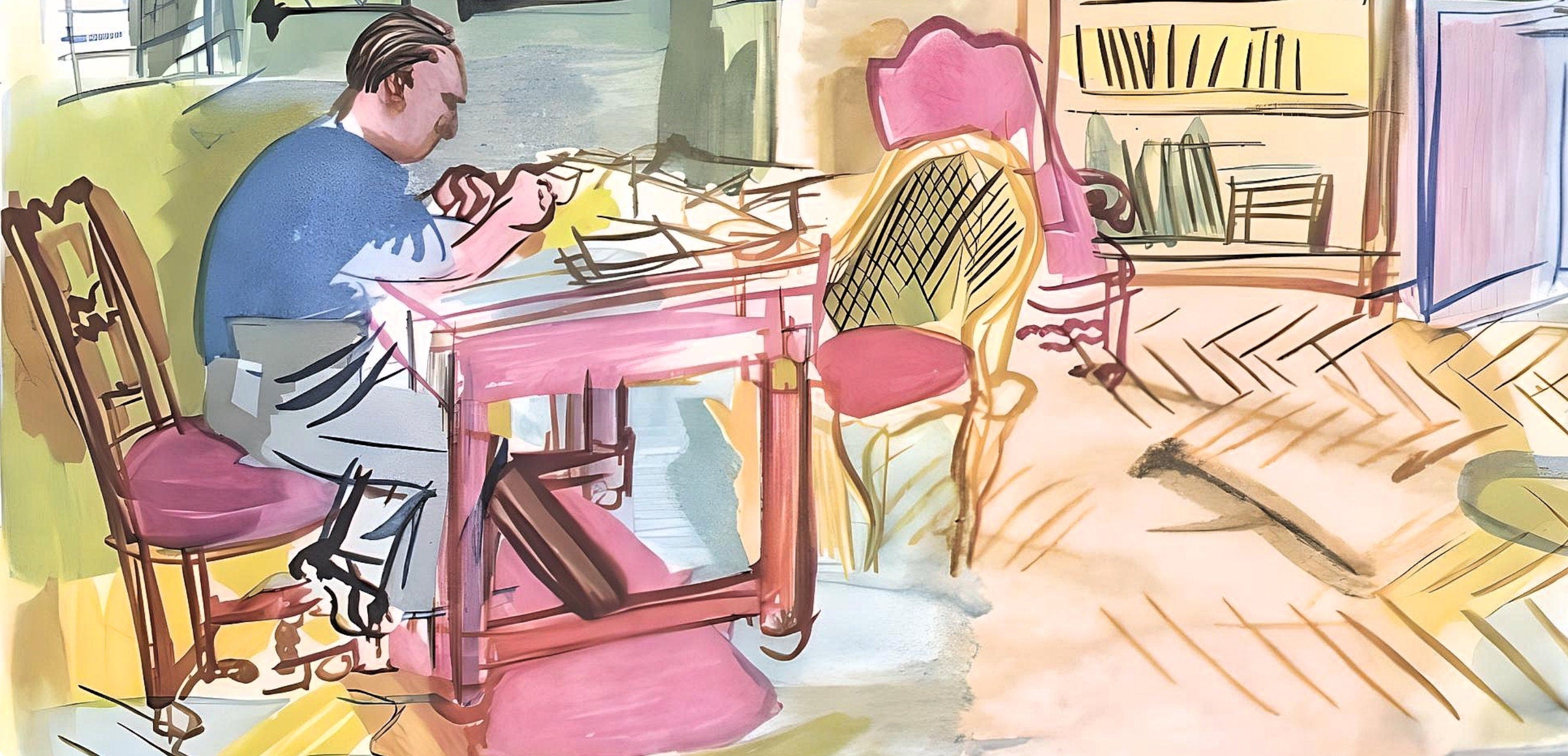 Raoul Dufy, L'auteur dans son cabinet de travail, Vacances forcées