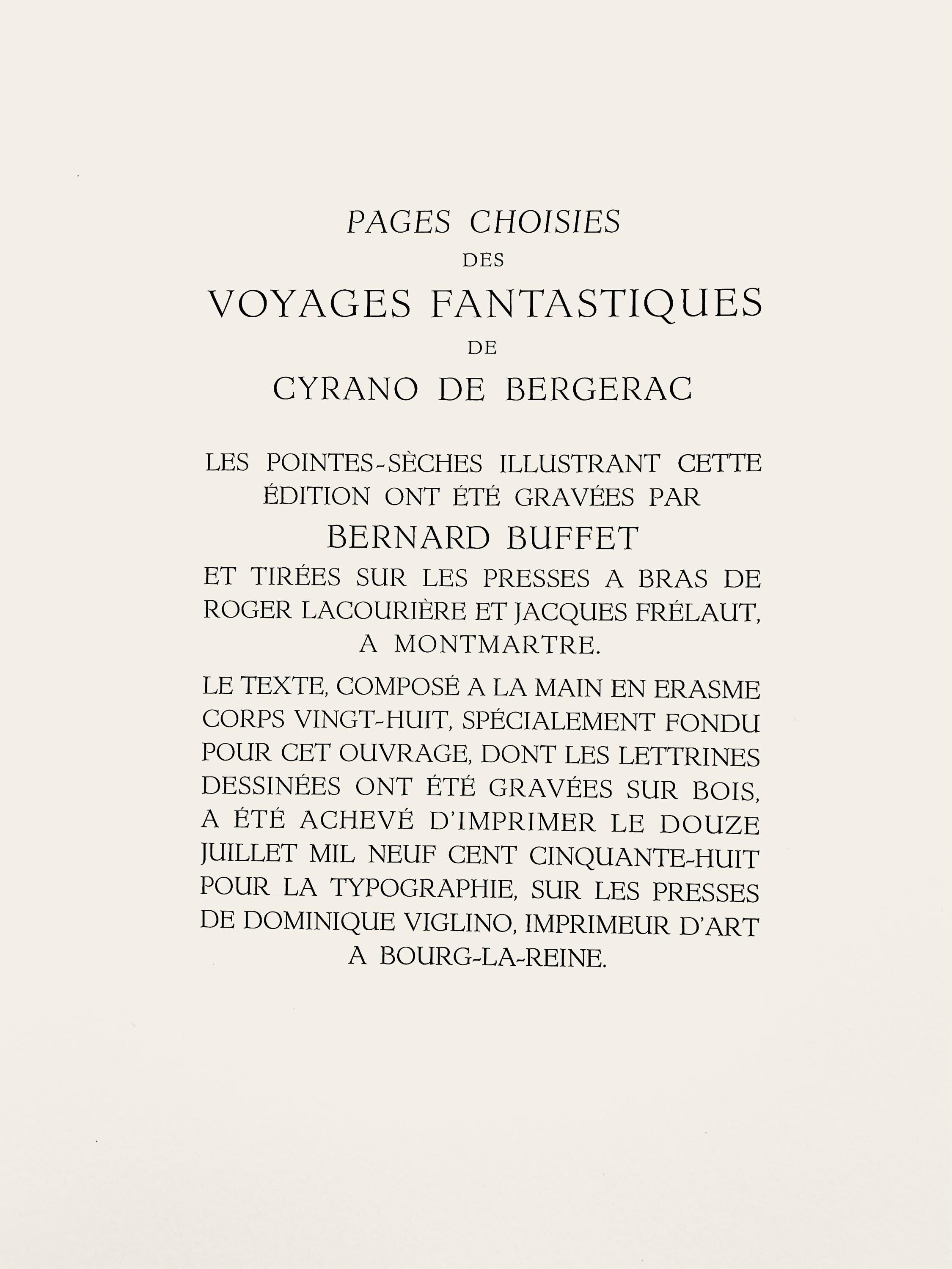 Bernard Buffet, Composition (Reinz 208-222), Voyages Fantastiques, Limited Edition Etching