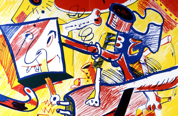 Bernard Rancillac, Composition, Suites nº8, Rencontres, Limited Edition Lithograph