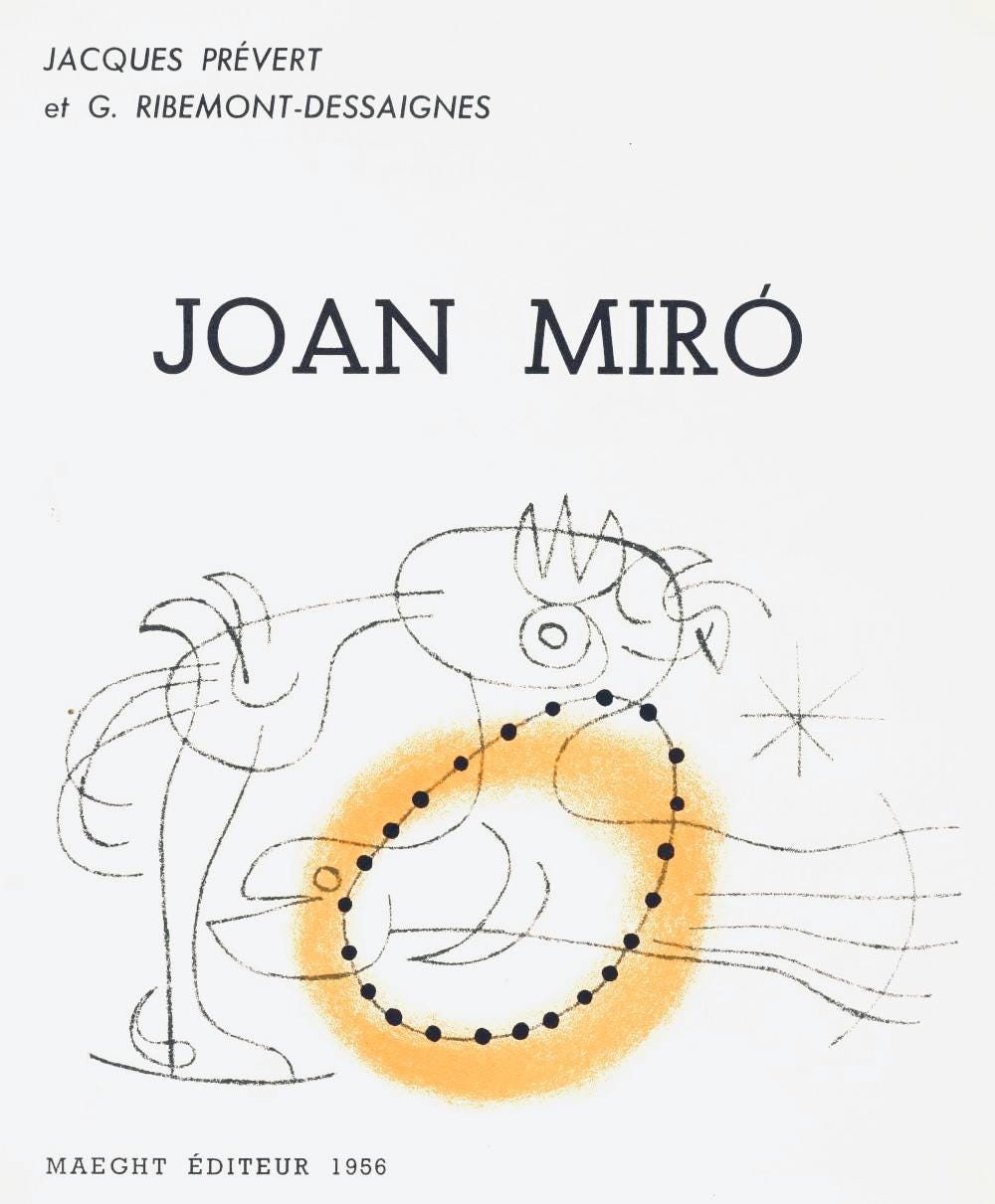 Joan Miró, Jacques Prévert, Composition (Cramer 39), Joan Miró, Limited Edition Lithograph