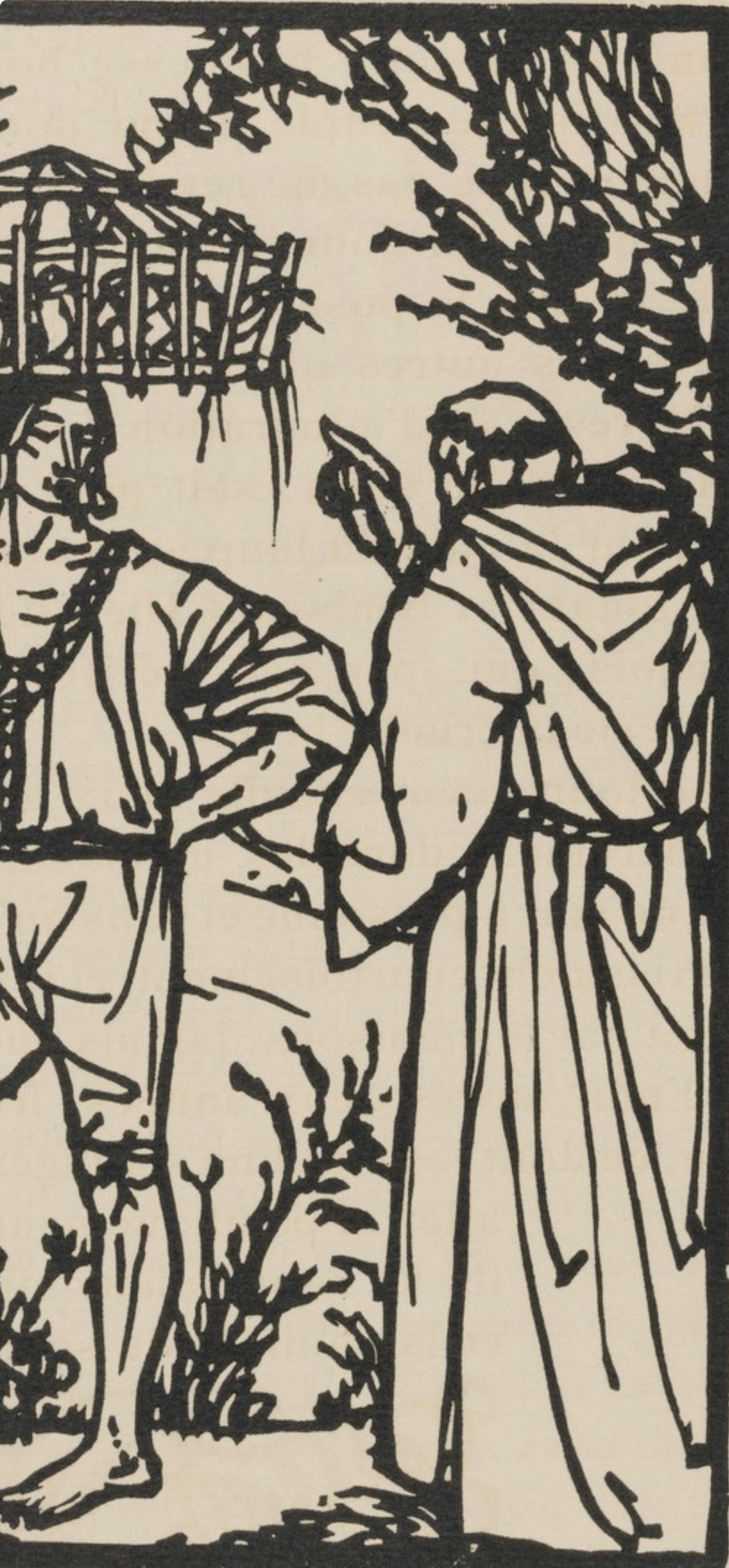 Émile Bernard, Composition (Morane, No. 100), Les Petites Fleurs de St. Françoise, Limited Edition Woodcut