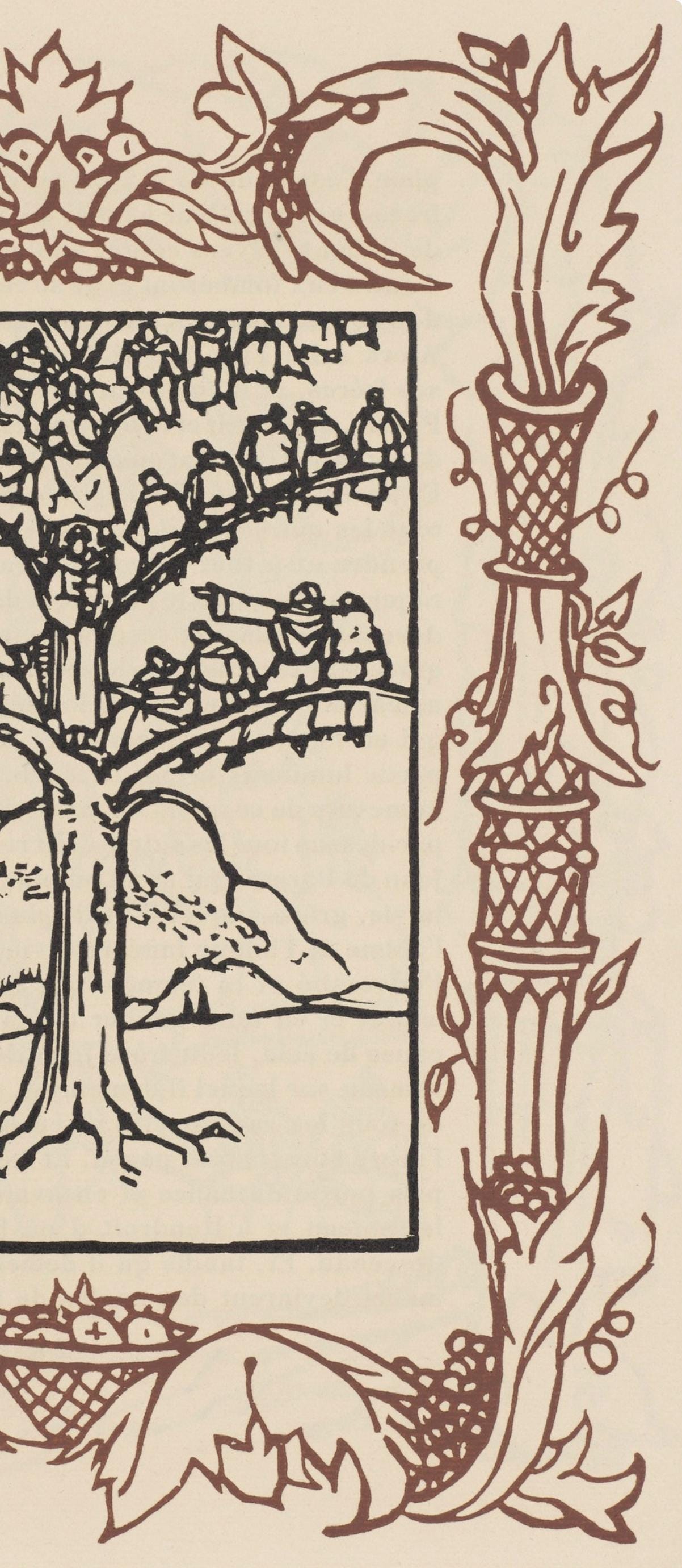 Émile Bernard, Composition (Morane, No. 100), Les Petites Fleurs de St. Françoise, Limited Edition Woodcut