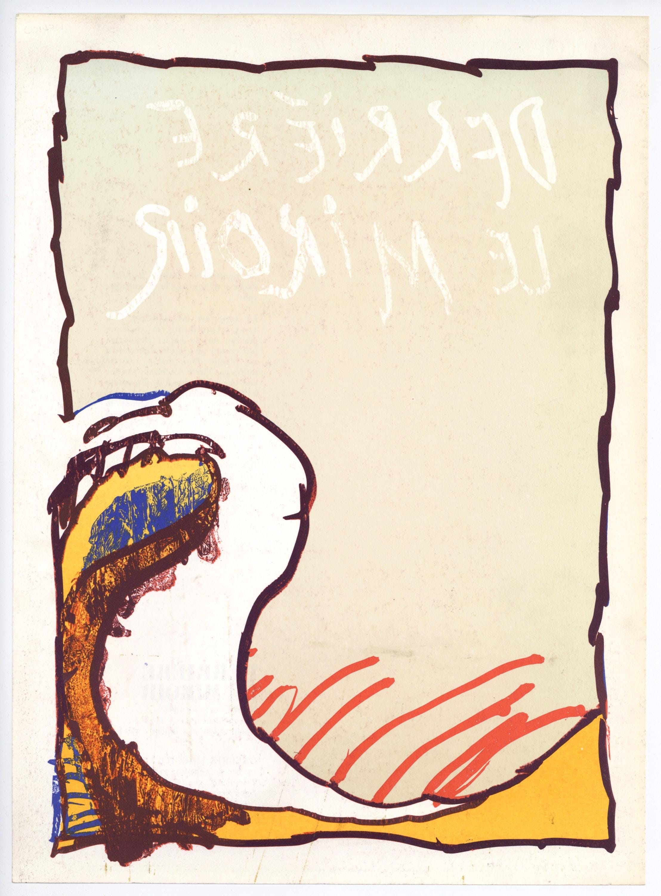Pierre Alechinsky, Composition, Derrière le miroir, Limited Edition Lithograph