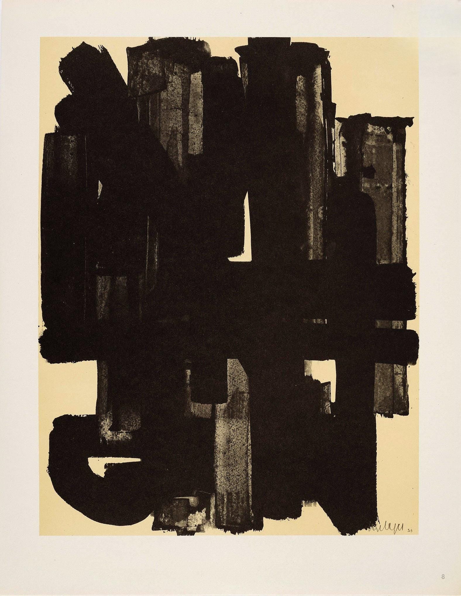 Pierre Soulages, Composition, Pierre Soulages, Peintres d'aujourd'hui, Limited Edition Lithograph