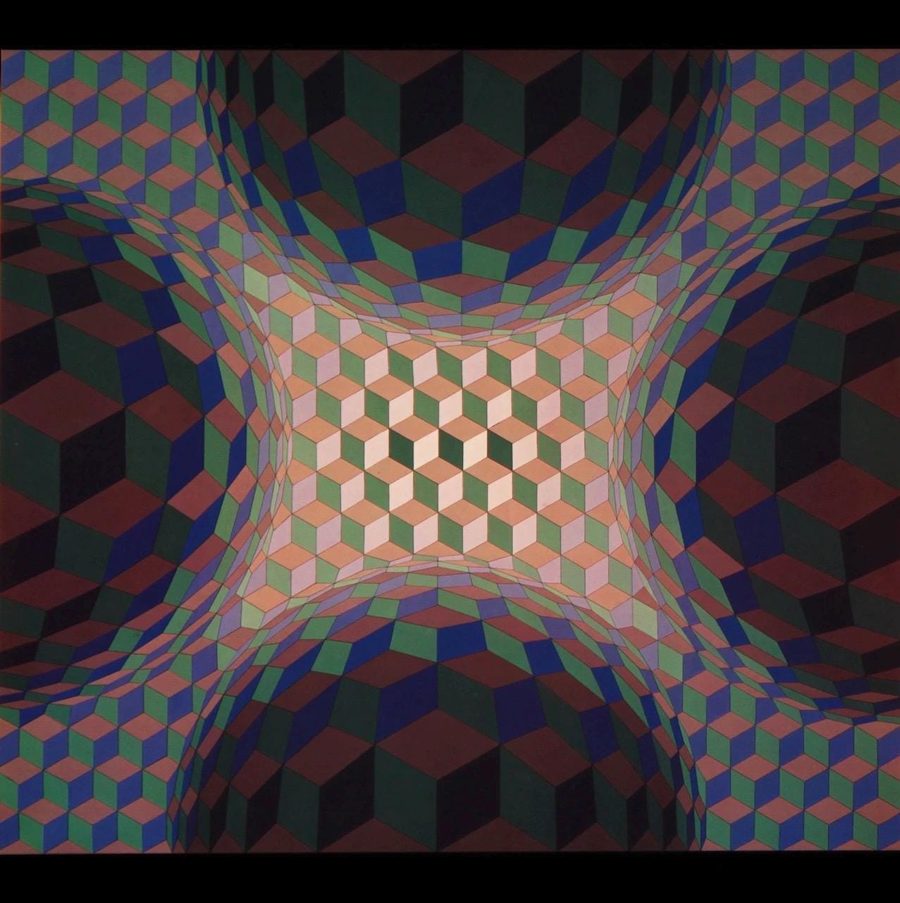Victor Vasarely, Composition, Hexagone, Limited Edition Héliogravure