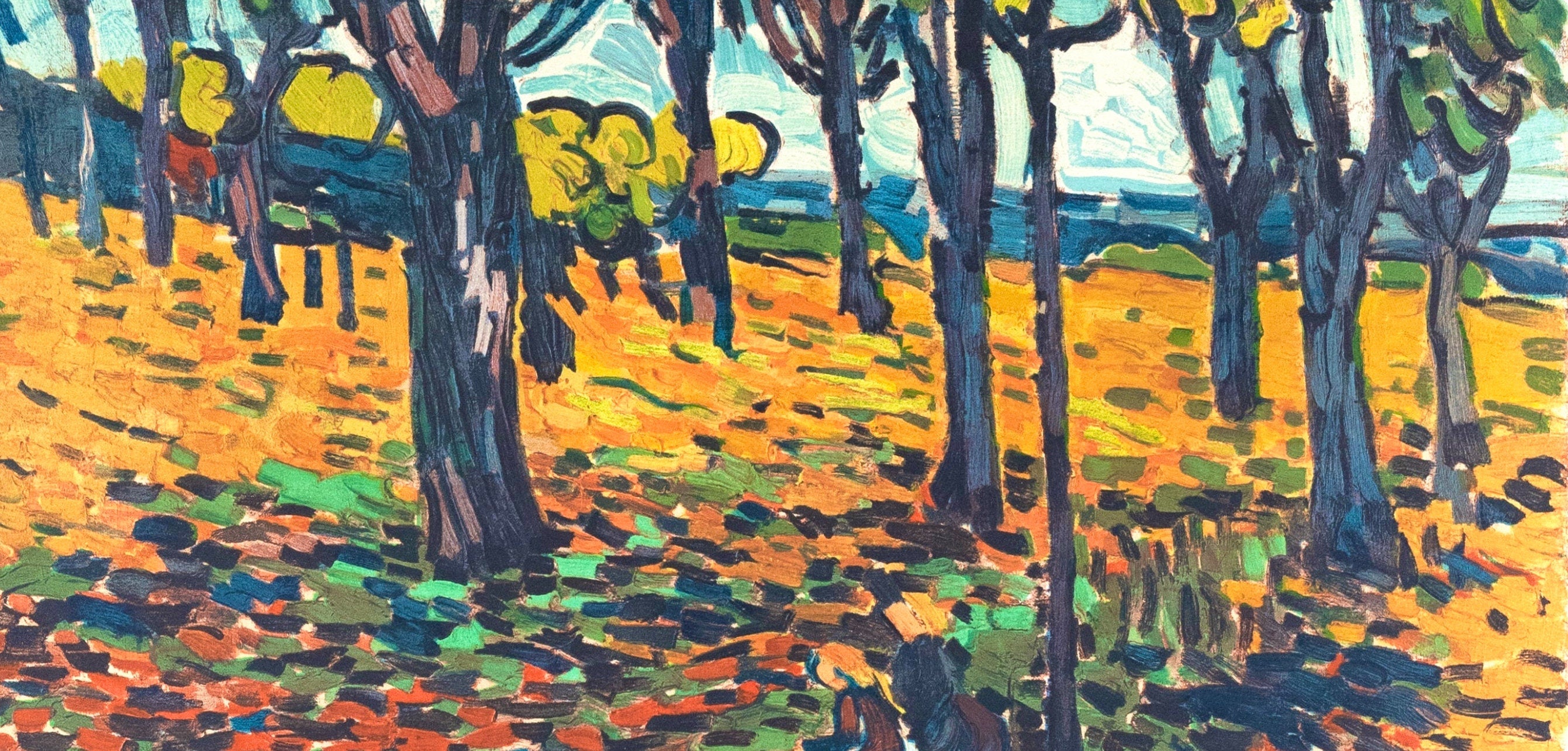 Maurice de Vlaminck, Chataigneraie à Chatou, Avec Personnages, Fauves, Collection Pierre Lévy, Limited Edition Lithograph