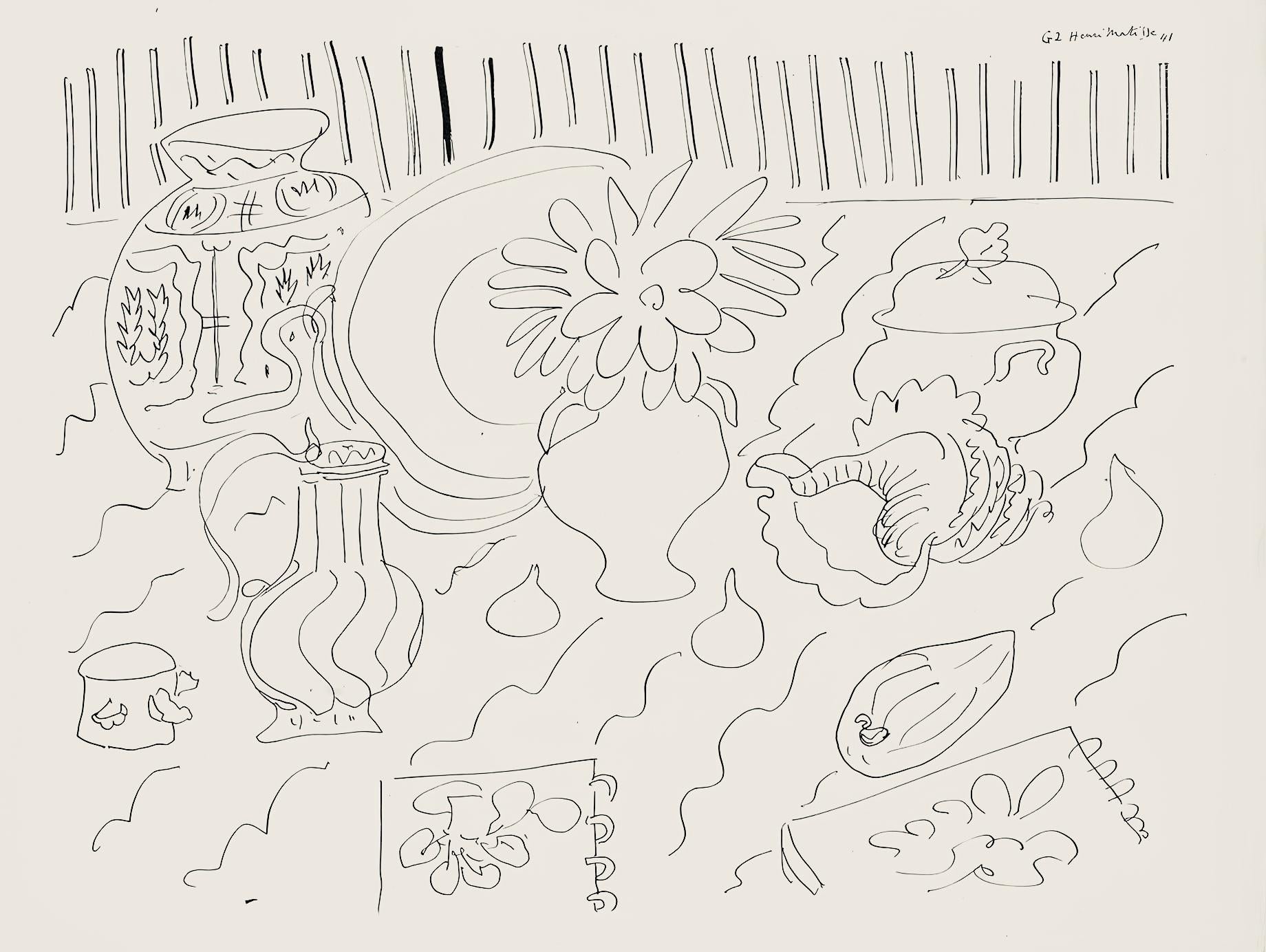 Henri Matisse, Série G, var. 2 (Duthuit 9), Henri Matisse, Dessins, Thèmes et variations, Limited Edition Lithograph