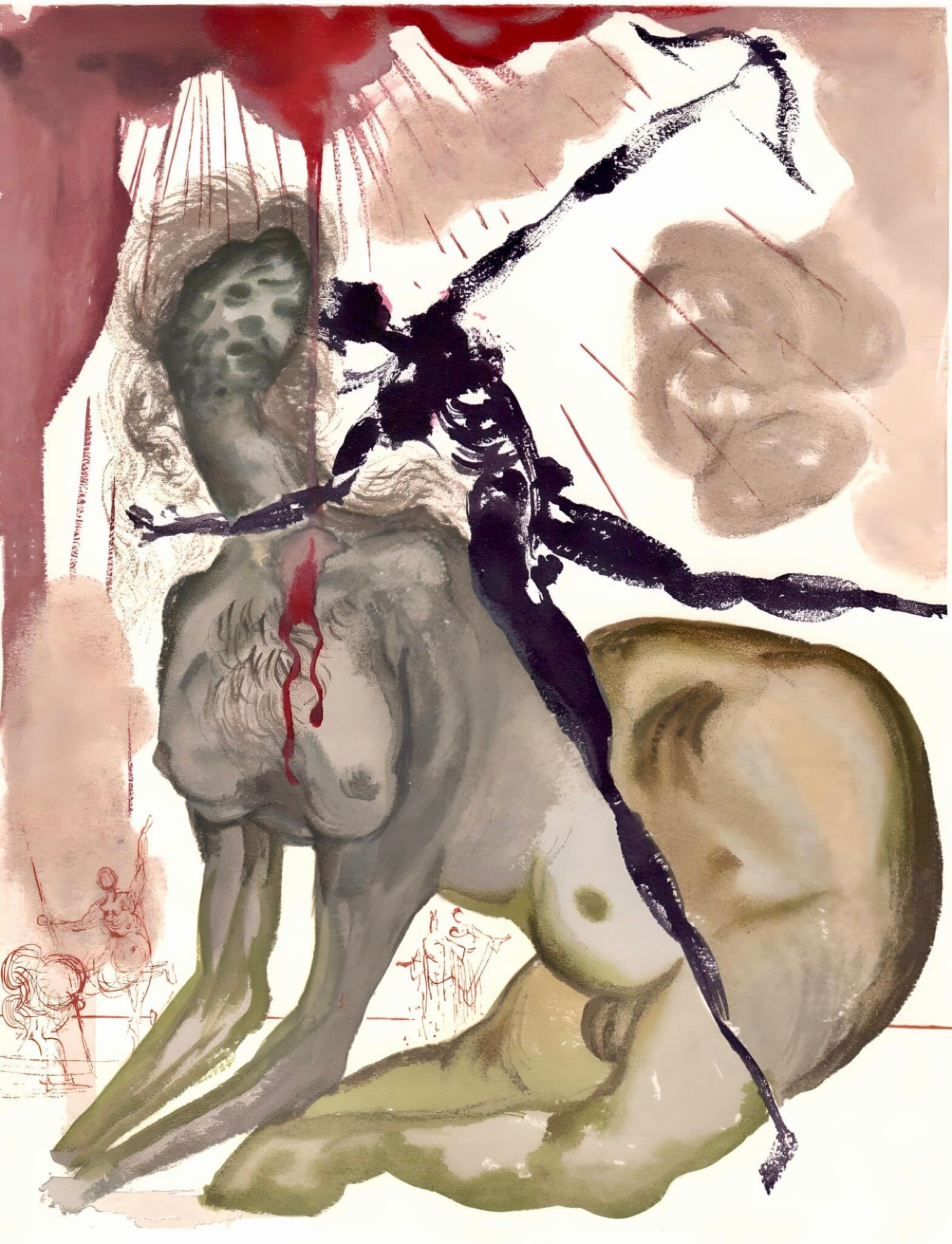 Salvador Dali, The Minotaur (Michler/Löpsinger 1039-1138; Field 189-200), La Divine Comédie, Limited Edition Woodcut