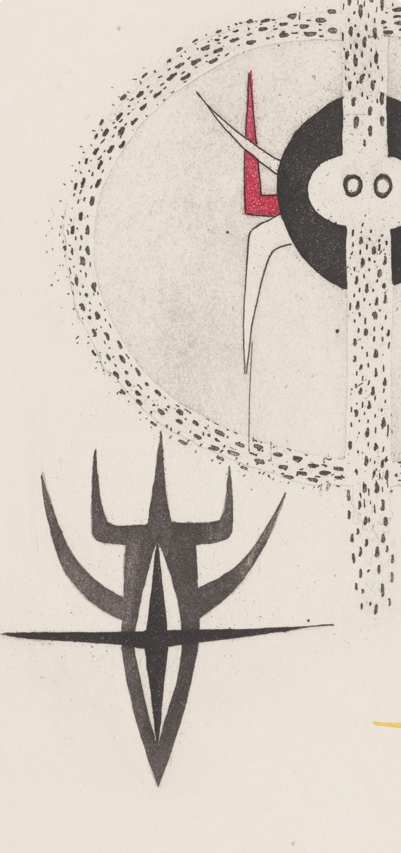Wifredo Lam 林飛龍, Composition, Feuilles éparses, Limited Edition Etching