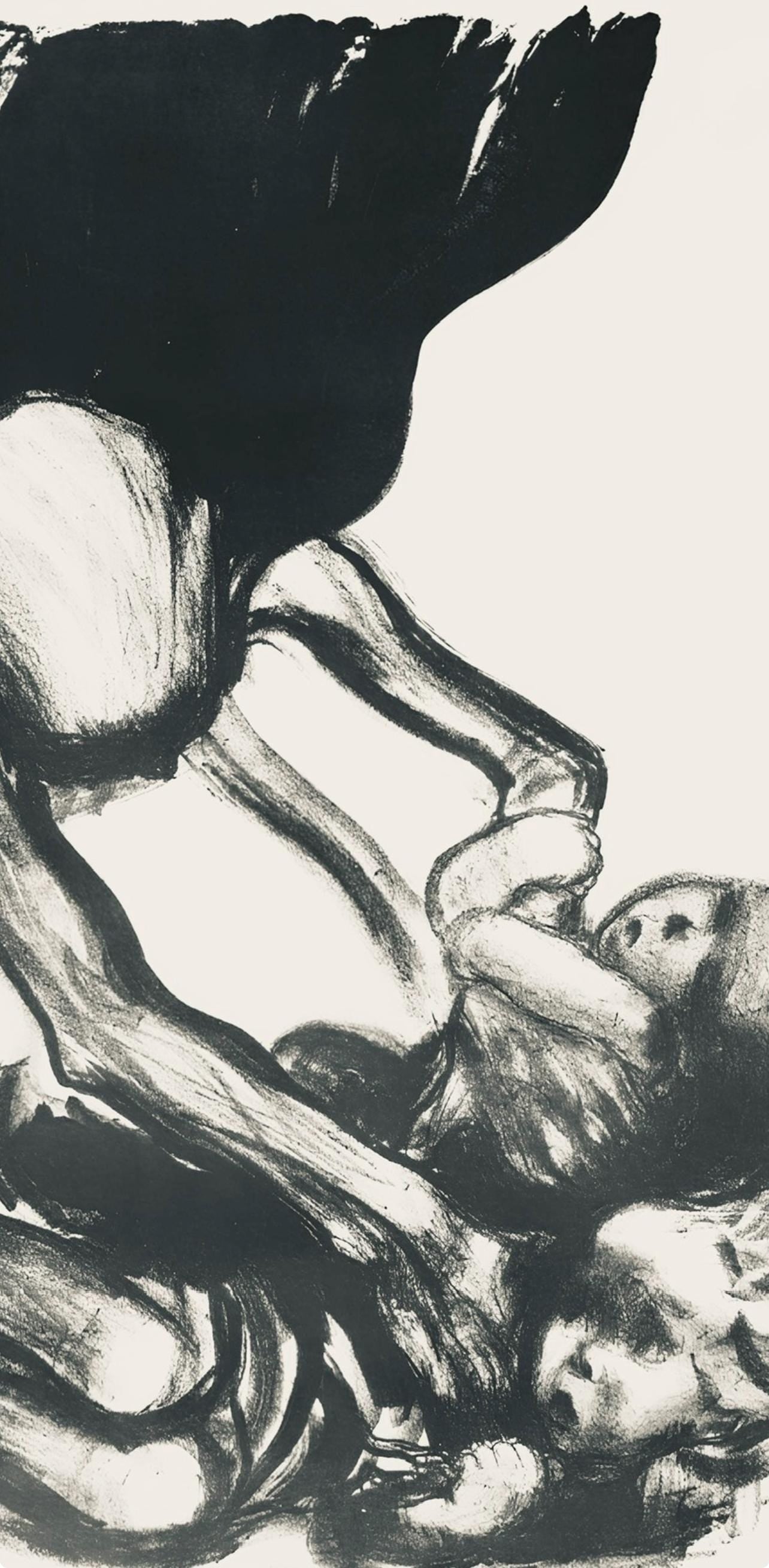 Käthe Kollwitz, Death Grabbing at a Group of Children (Tod greift in eine Kinderschar), Limited Edition Lithograph