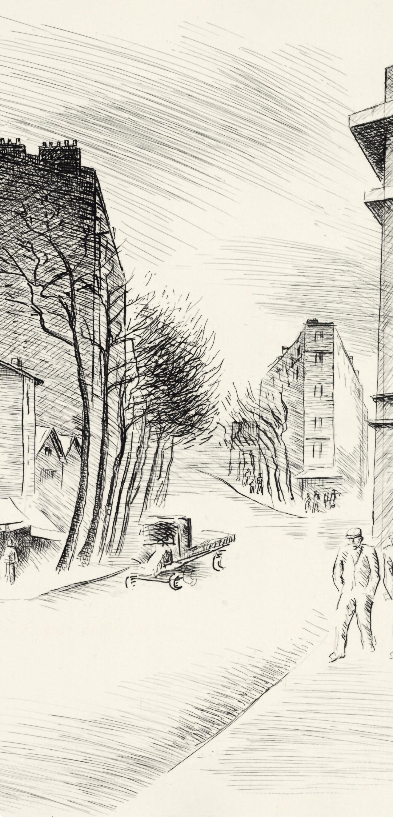 Maurice Asselin, Belleville a vol d'âme, A La gloire à Paris, Limited Edition Etching