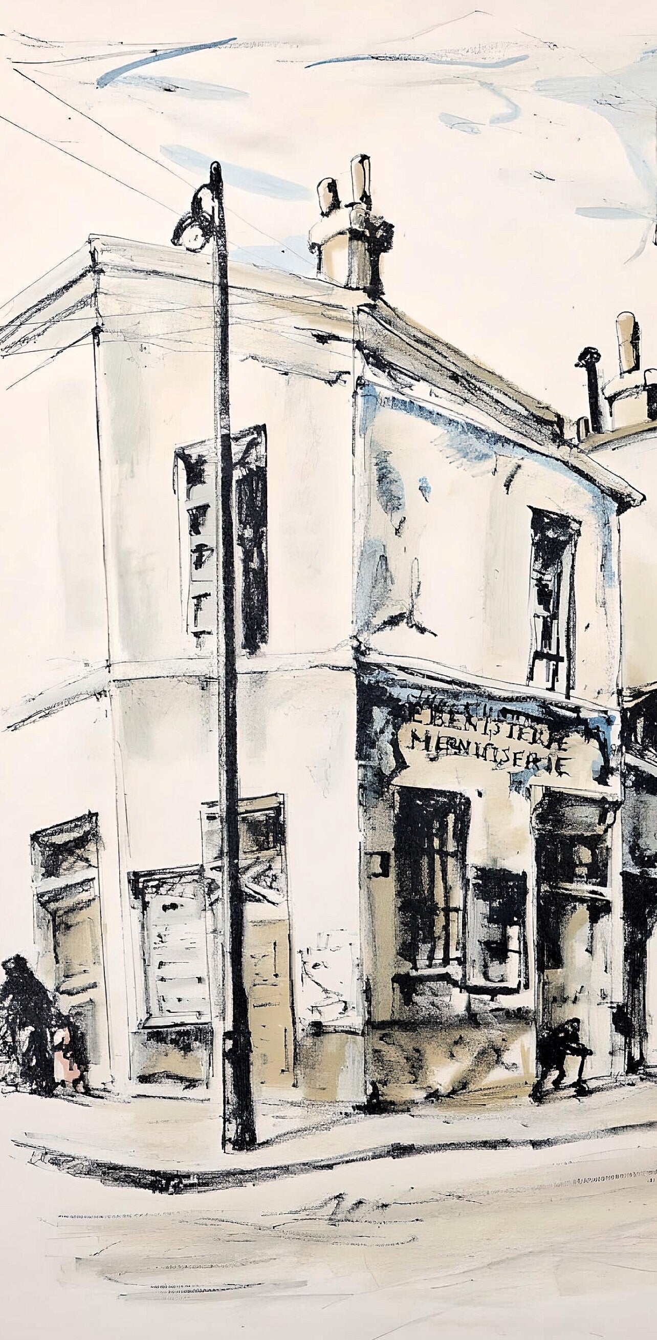 Léonard Tsugouharu Foujita (藤田 嗣治), Rue de la Santé, Au Temps de Paris Seine, Limited Edition Lithograph