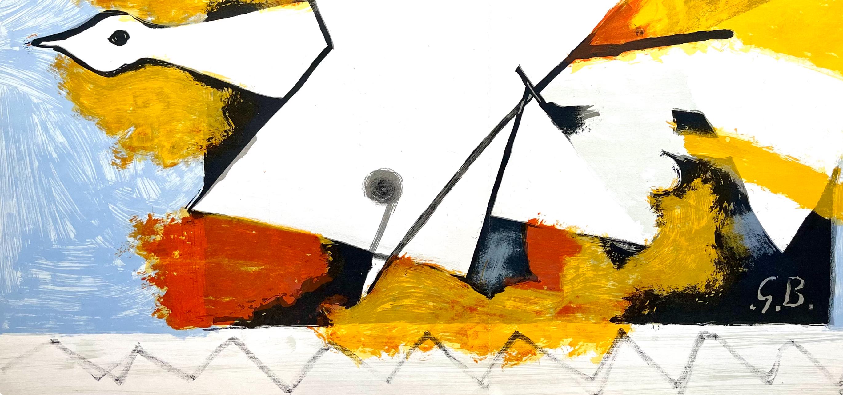 Georges Braque, L'oiseau jaune (Maeght 1031), Derrière le miroir, Limited Edition Lithograph