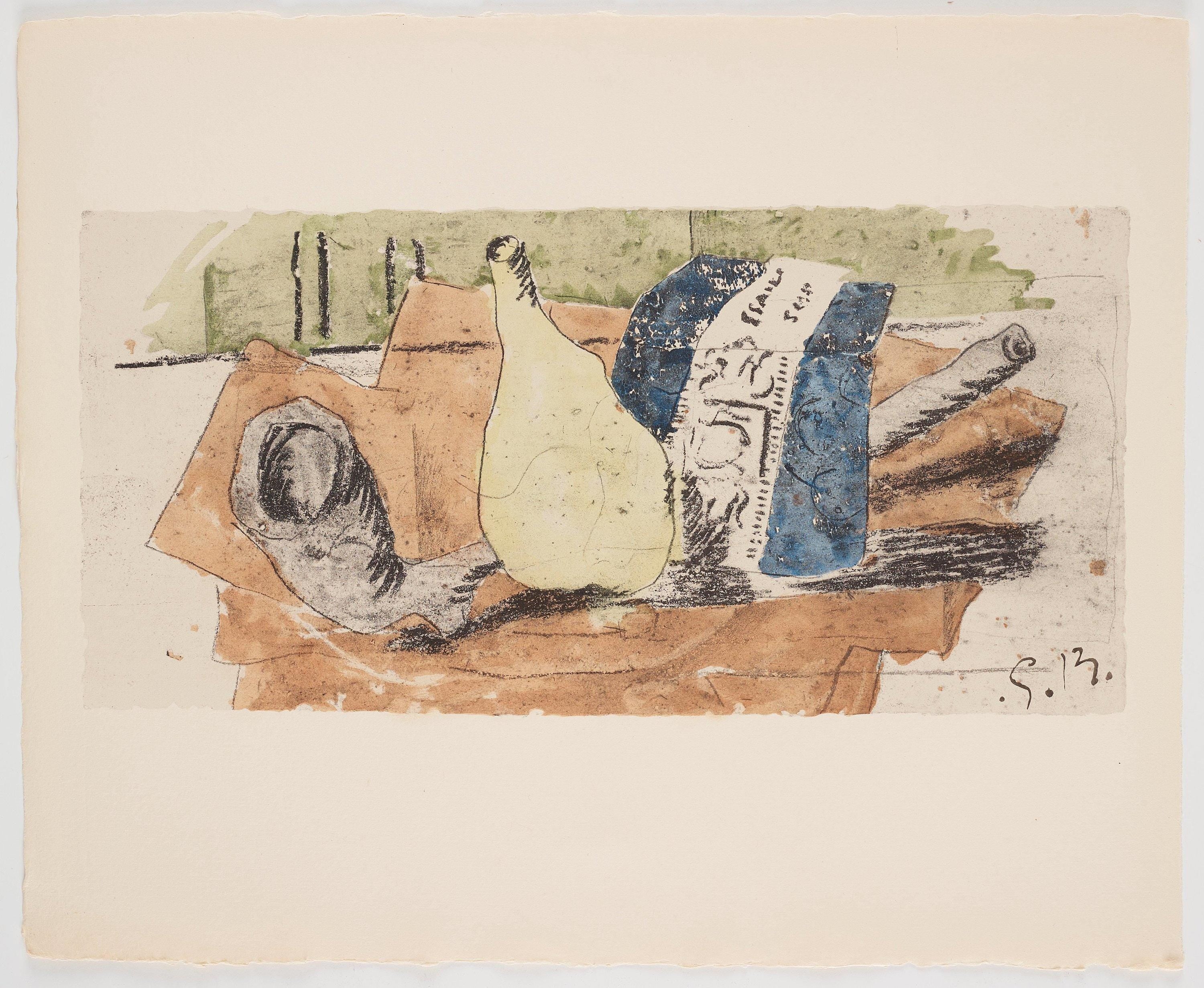Georges Braque, Composition, Braque Espaces, 13 Dessins, Lavis, Aquarelles, Limited Edition Lithograph