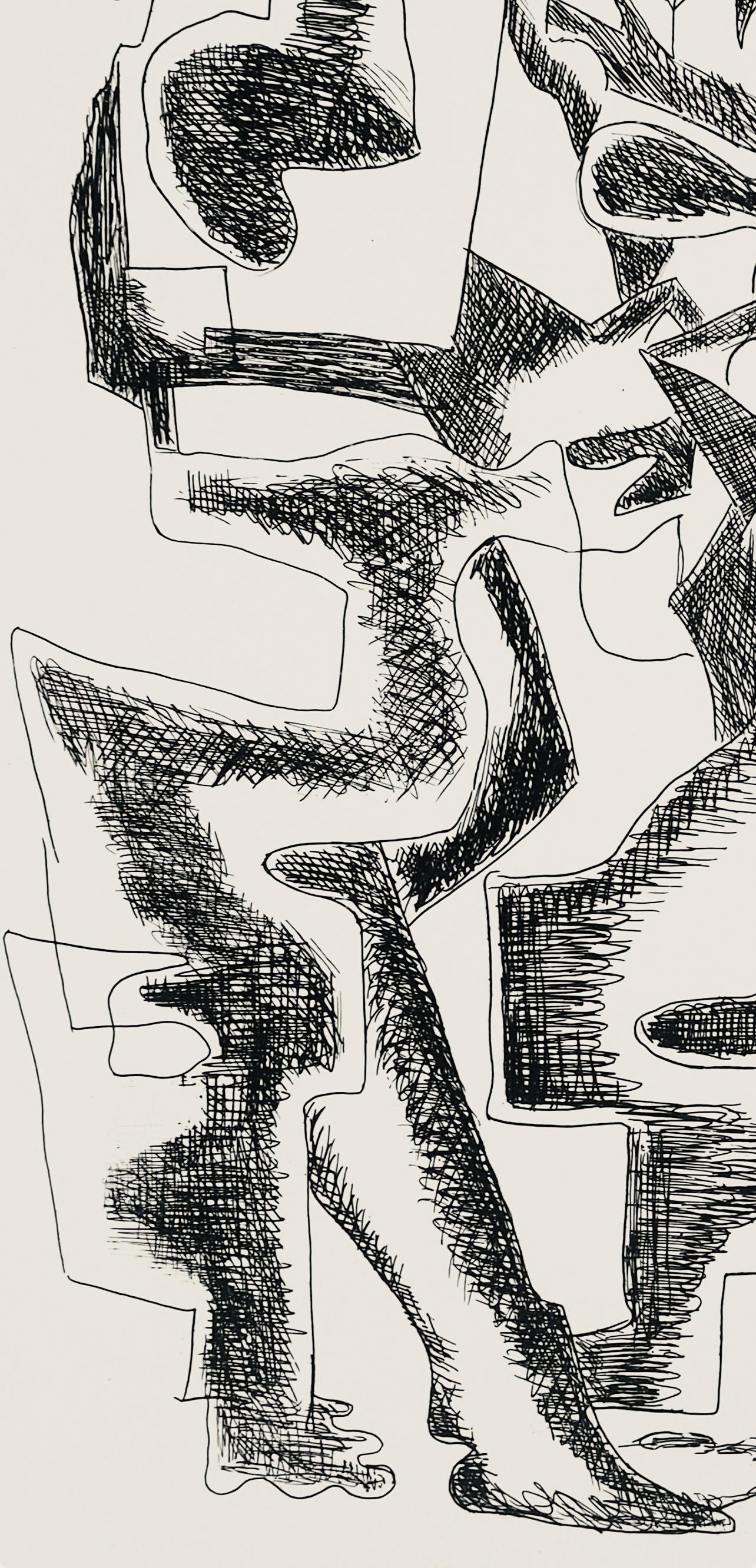 Ossip Zadkine, L'Homme-Chat, Paroles peintes I, Limited Edition Etching