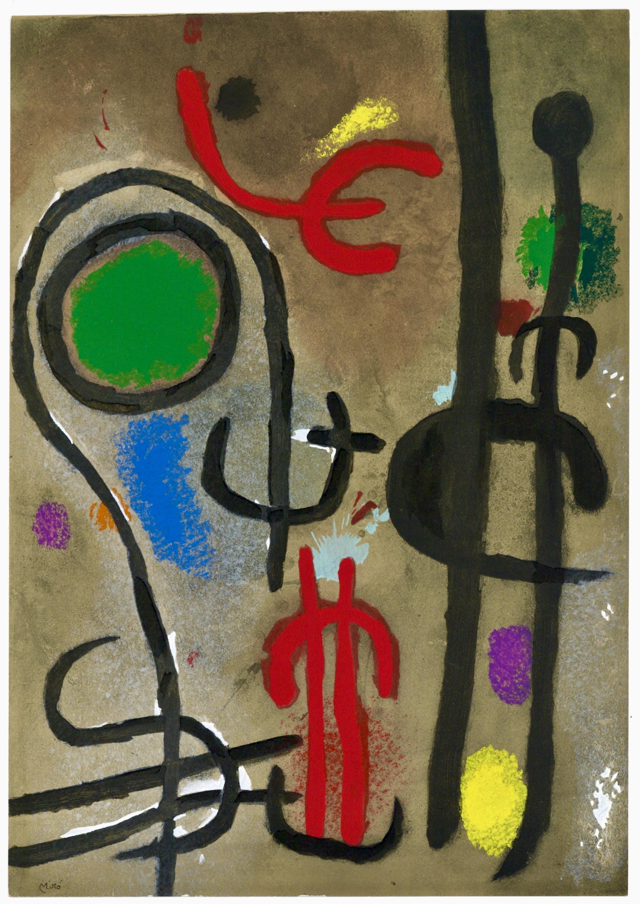 Joan Miró, Composition (Cramer 103; Mourlot 382-383), Miró Cartones 1956-1965, Limited Edition Lithograph