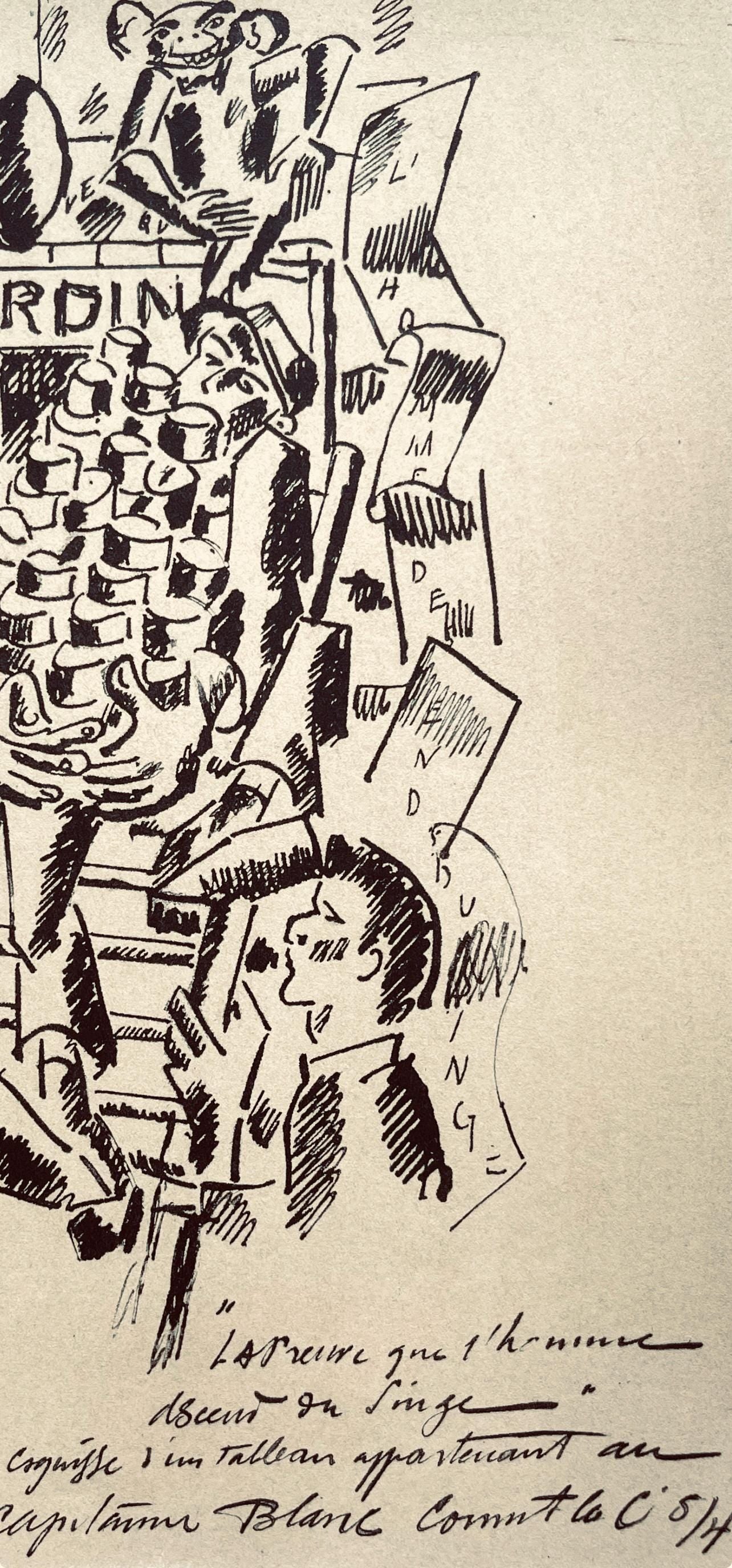 Fernand Léger, La Preuve Que l'Homme Descend Du Singe, Fernand Léger, Dessins de Guerre, Limited Edition Lithograph