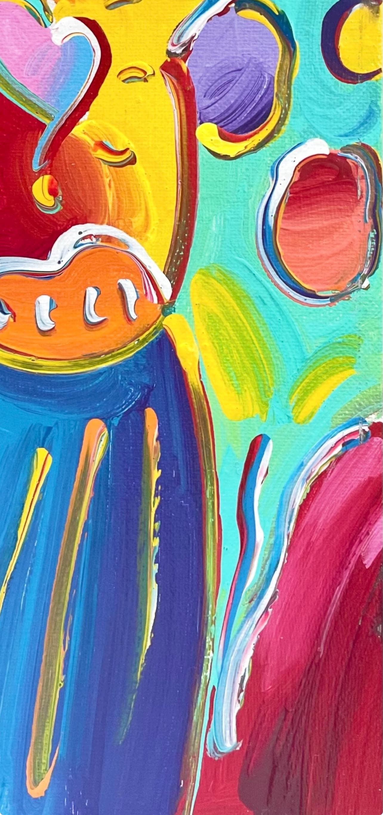 Peter Max, Angel with Heart, Ver. I, Hand Signed, Acrylic Painting