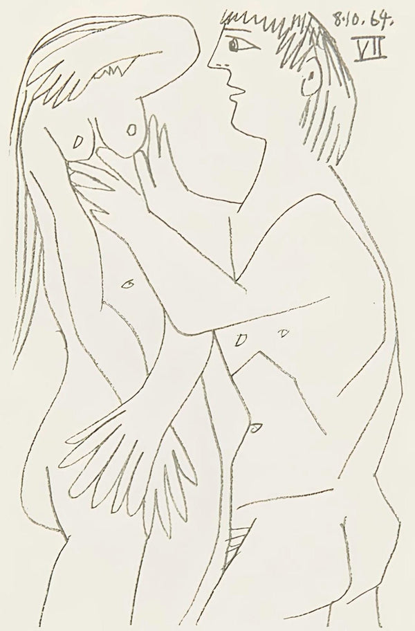 Pablo Picasso, Composition, Le Goût du Bonheur (Cramer 148; Bloch 2013), Limited Edition Mixed Media Lithograph