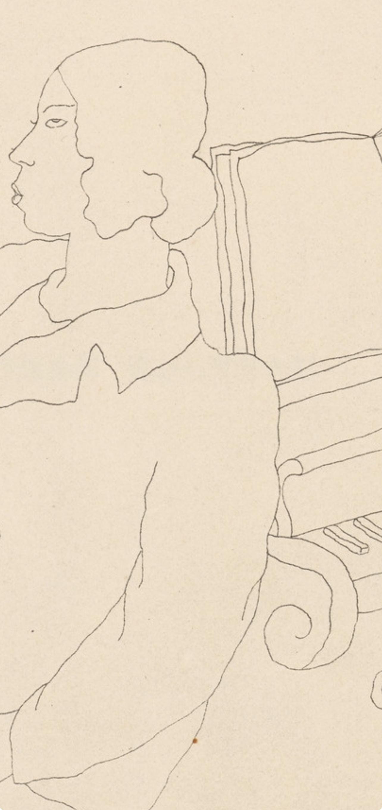 Jean Cocteau, Composition, Les Biches, Limited Edition Lithograph
