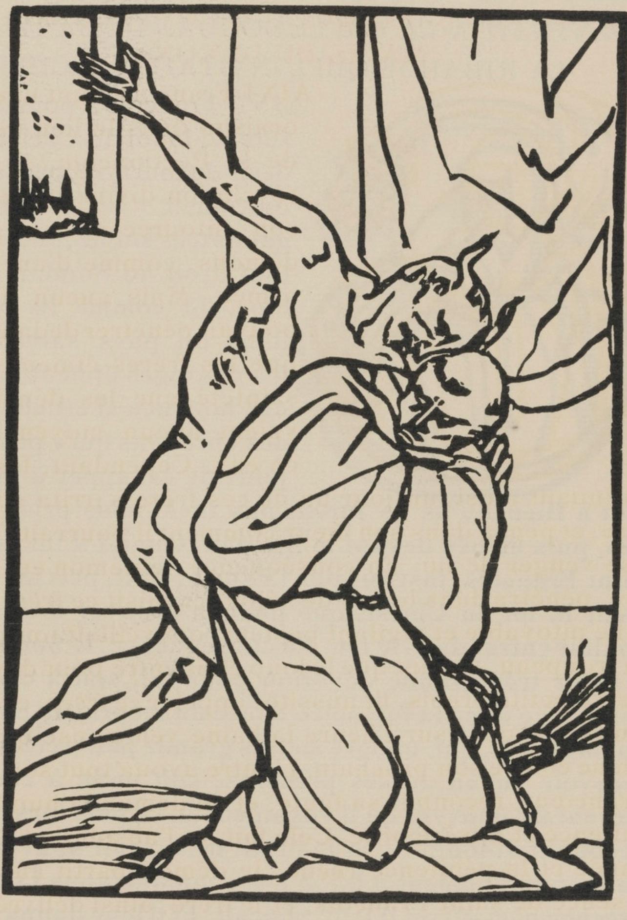 Émile Bernard, Composition (Morane, No. 100), Les Petites Fleurs de St. Françoise, Limited Edition Woodcut