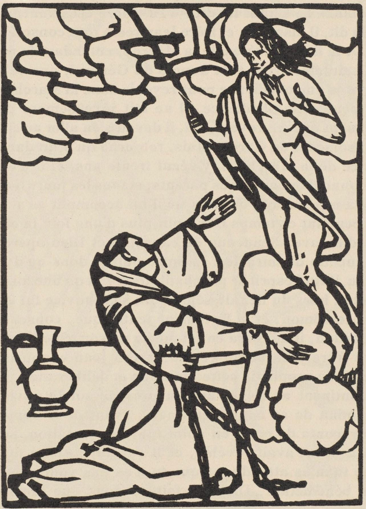 Émile Bernard, Composition (Morane, No. 100), Les Petites Fleurs de St. Françoise, Limited Edition Woodcut