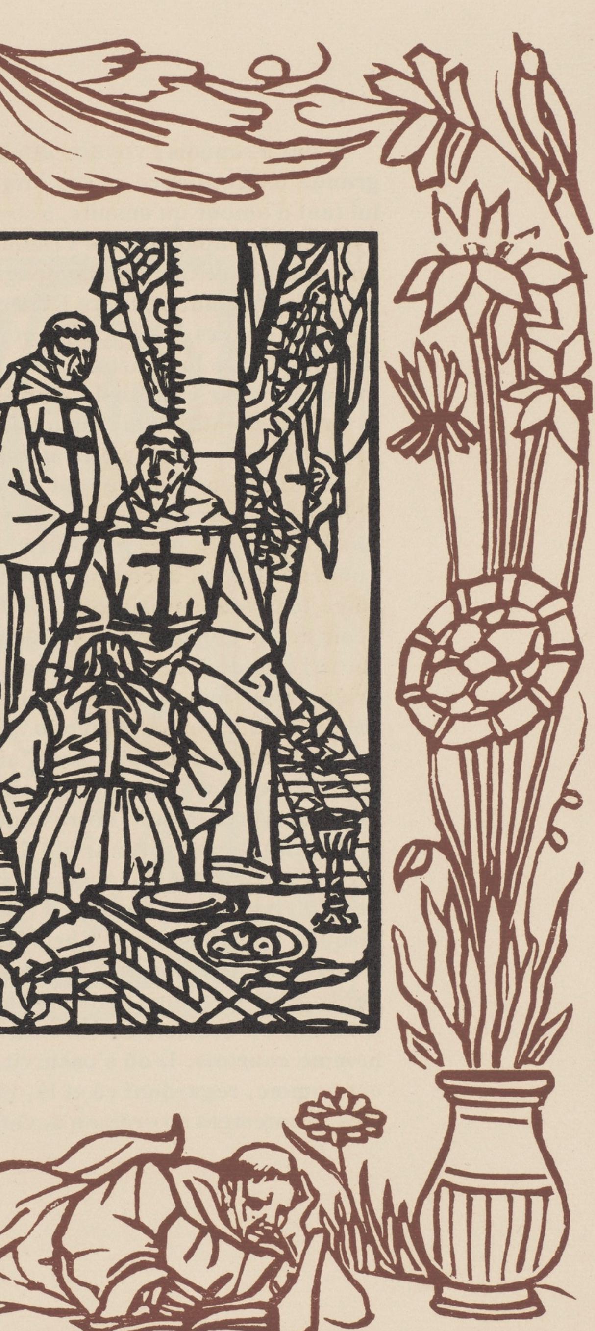 Émile Bernard, Composition (Morane, No. 100), Les Petites Fleurs de St. Françoise, Limited Edition Woodcut