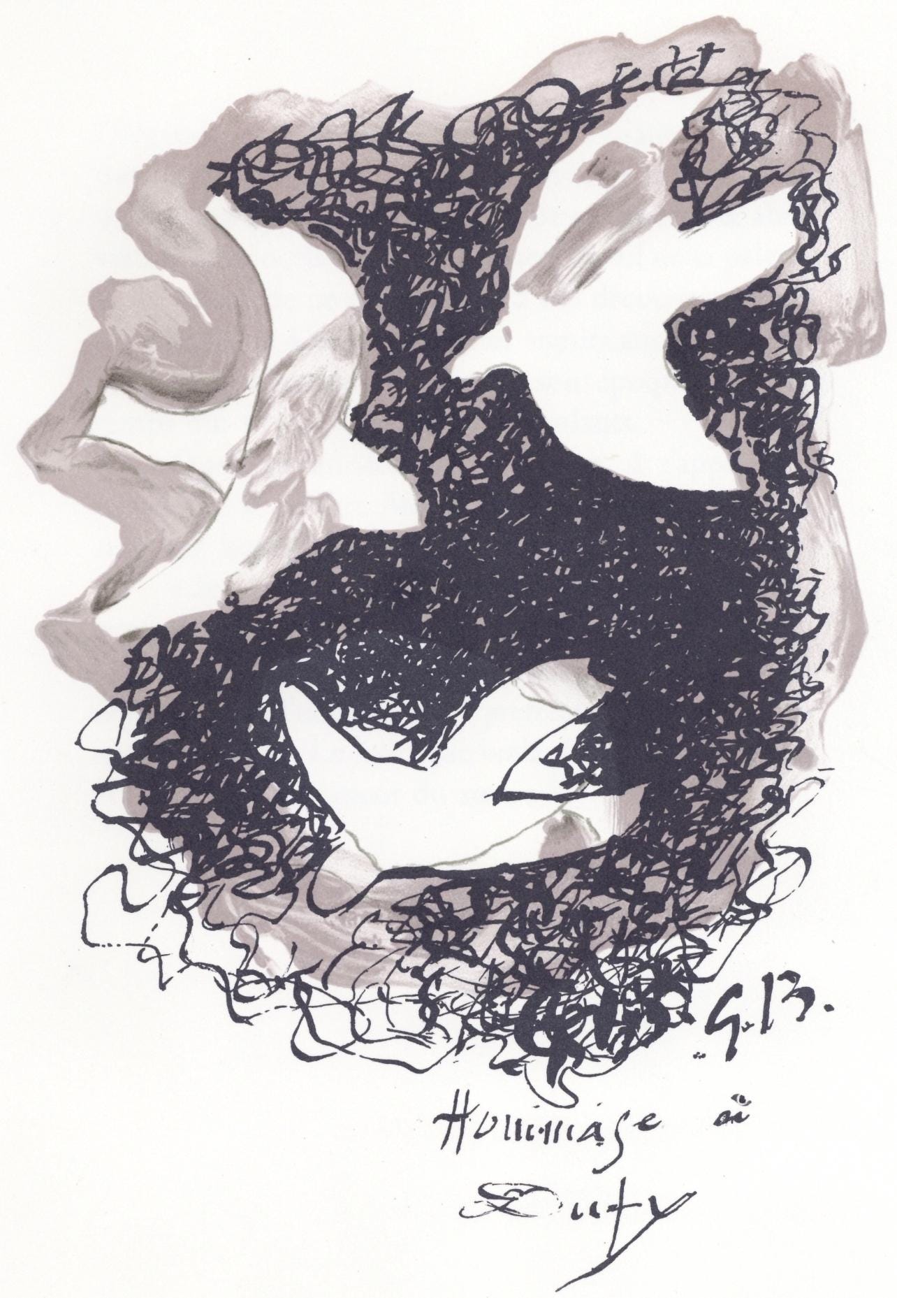 Georges Braque, Composition, Lettre à mon peintre Raoul Dufy, Limited Edition Lithograph