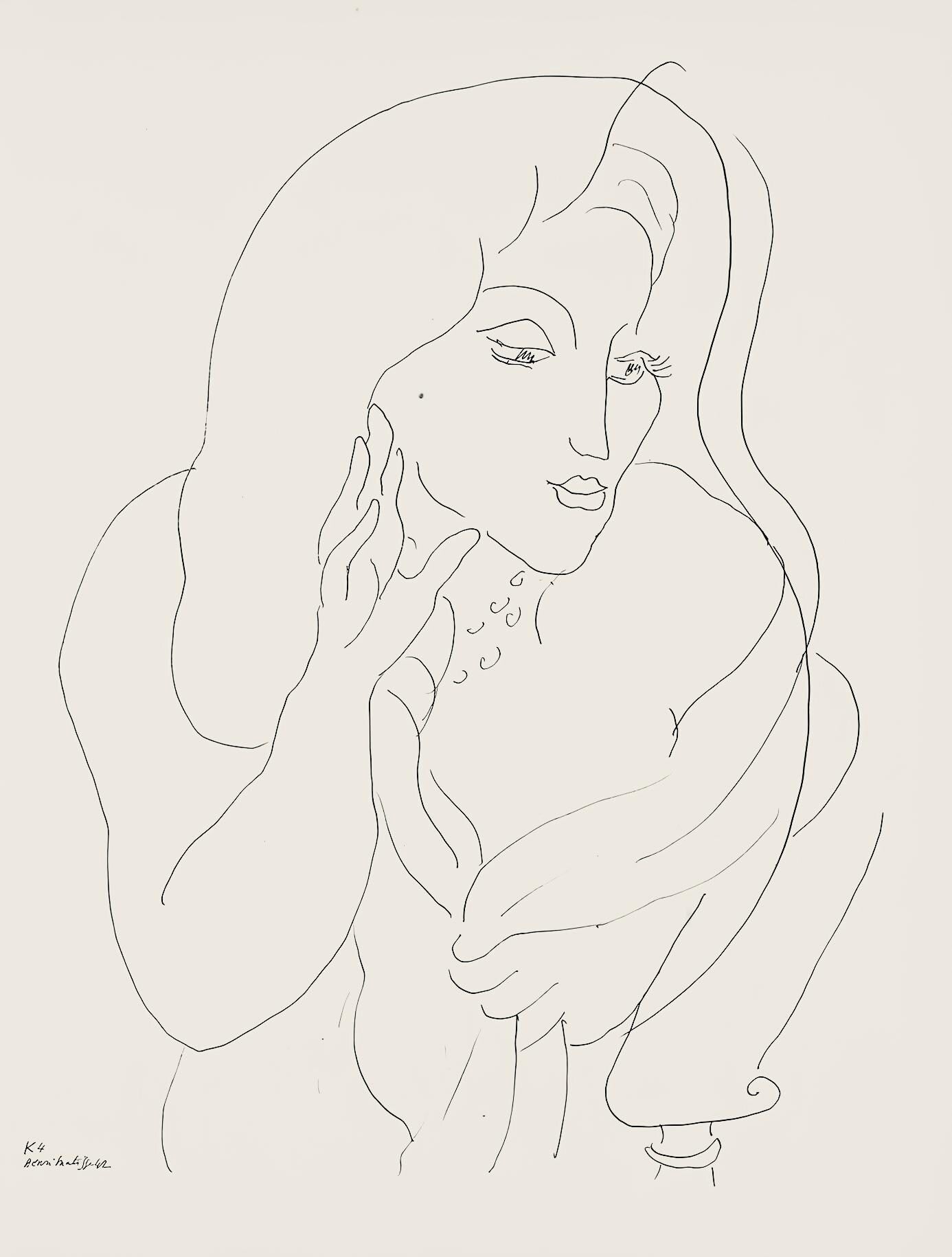Henri Matisse, Série K, var. 4 (Duthuit 9), Henri Matisse, Dessins, Thèmes et variations, Limited Edition Lithograph