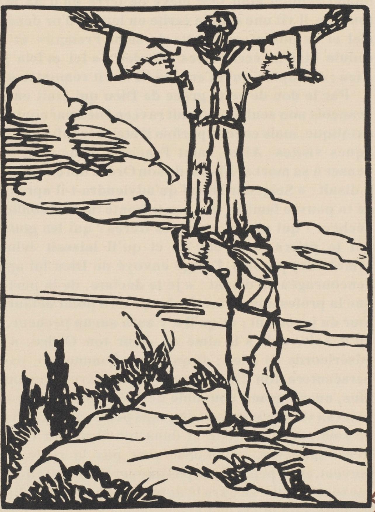 Émile Bernard, Composition (Morane, No. 100), Les Petites Fleurs de St. Françoise, Limited Edition Woodcut
