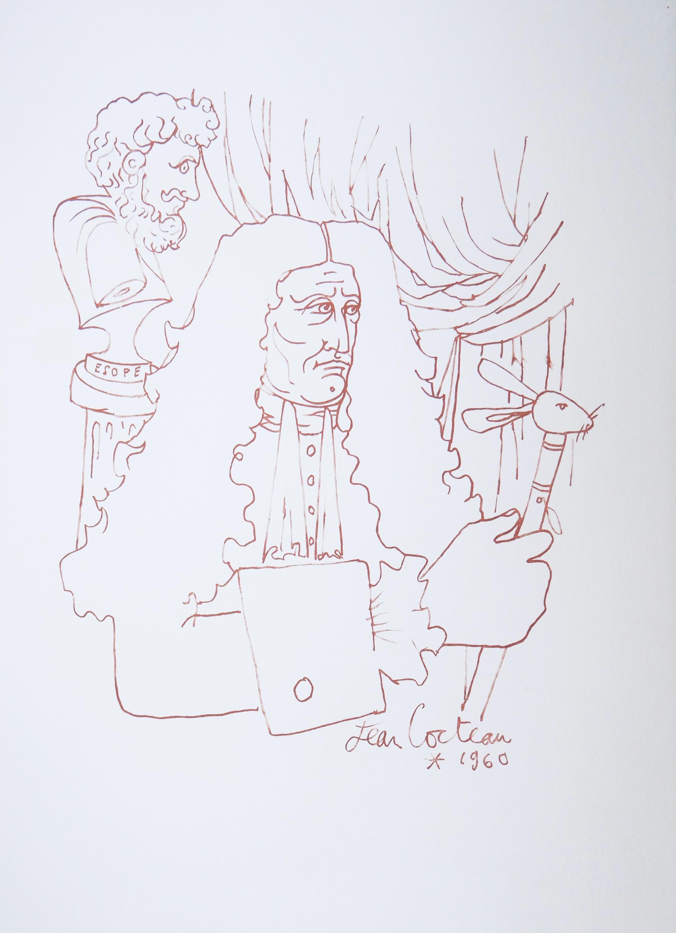 Jean Cocteau, Hommage à Jean de la Fontaine, Vingt fables de La fontaine, Limited Edition Woodcut