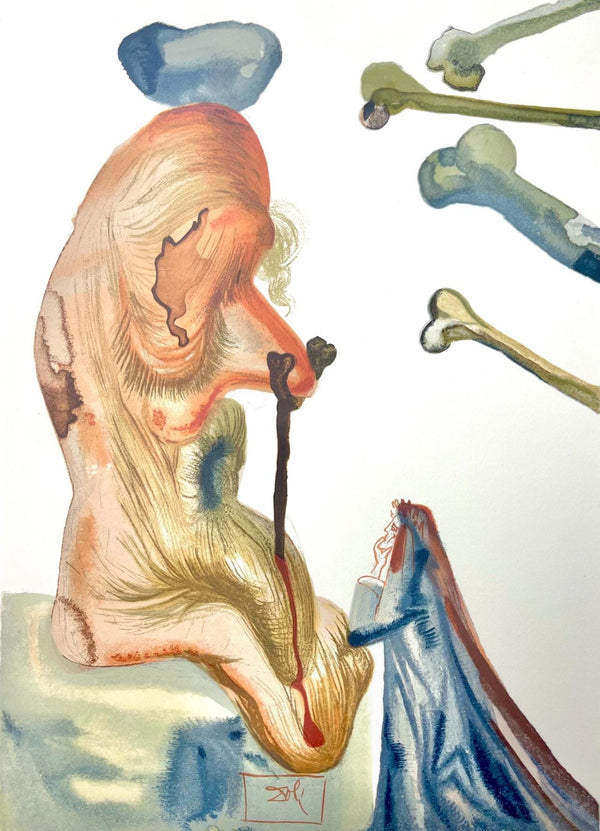 Salvador Dali, Hölle XVIII (Field 189-200; Michler/Löpsinger 1039-1138), Die Göttliche Komödie, Signed, Limited Edition Woodcut