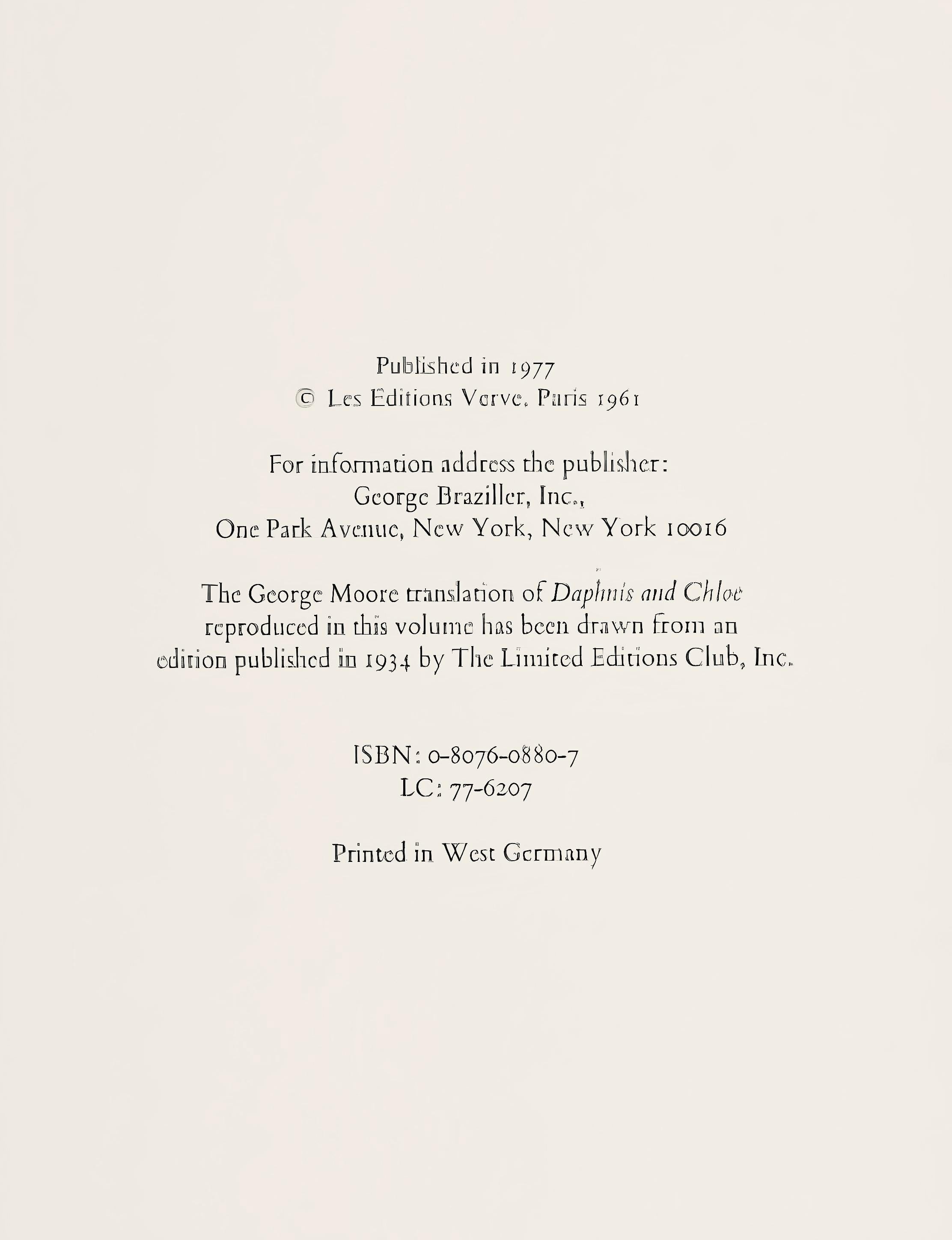 Marc Chagall, Songe de Lamon et de Dryas, Daphnis et Chloé, Limited Edition Héliogravure