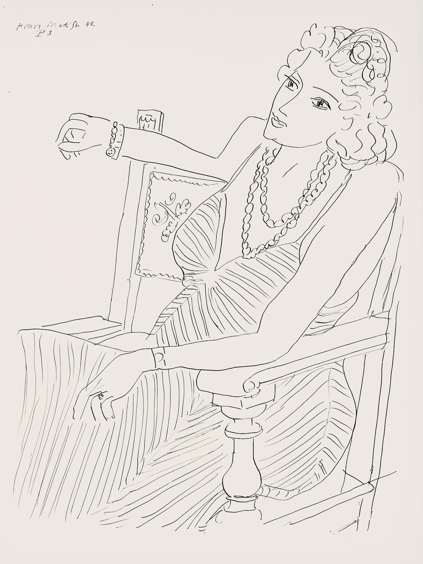 Henri Matisse, Série P, var. 3 (Duthuit 9), Henri Matisse, Dessins, Thèmes et variations, Limited Edition Lithograph