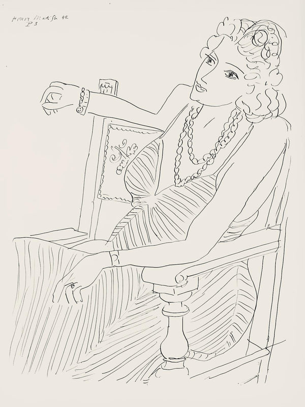 Henri Matisse, Série P, var. 3 (Duthuit 9), Henri Matisse, Dessins, Thèmes et variations, Limited Edition Lithograph