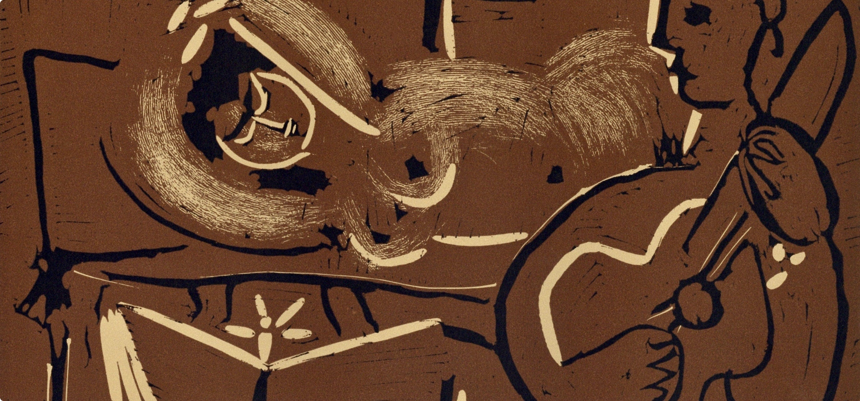 Pablo Picasso, The Aubade with Guitarist (Orozco 214), Grabados al linóleo, Limited Edition Linocut