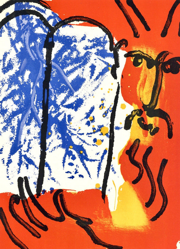 Marc Chagall, Moses III (Mourlot 117-46; Cramer 25), Drawings from the Bible by Marc Chagall, Verve: Revue, Limited Edition Lithograph