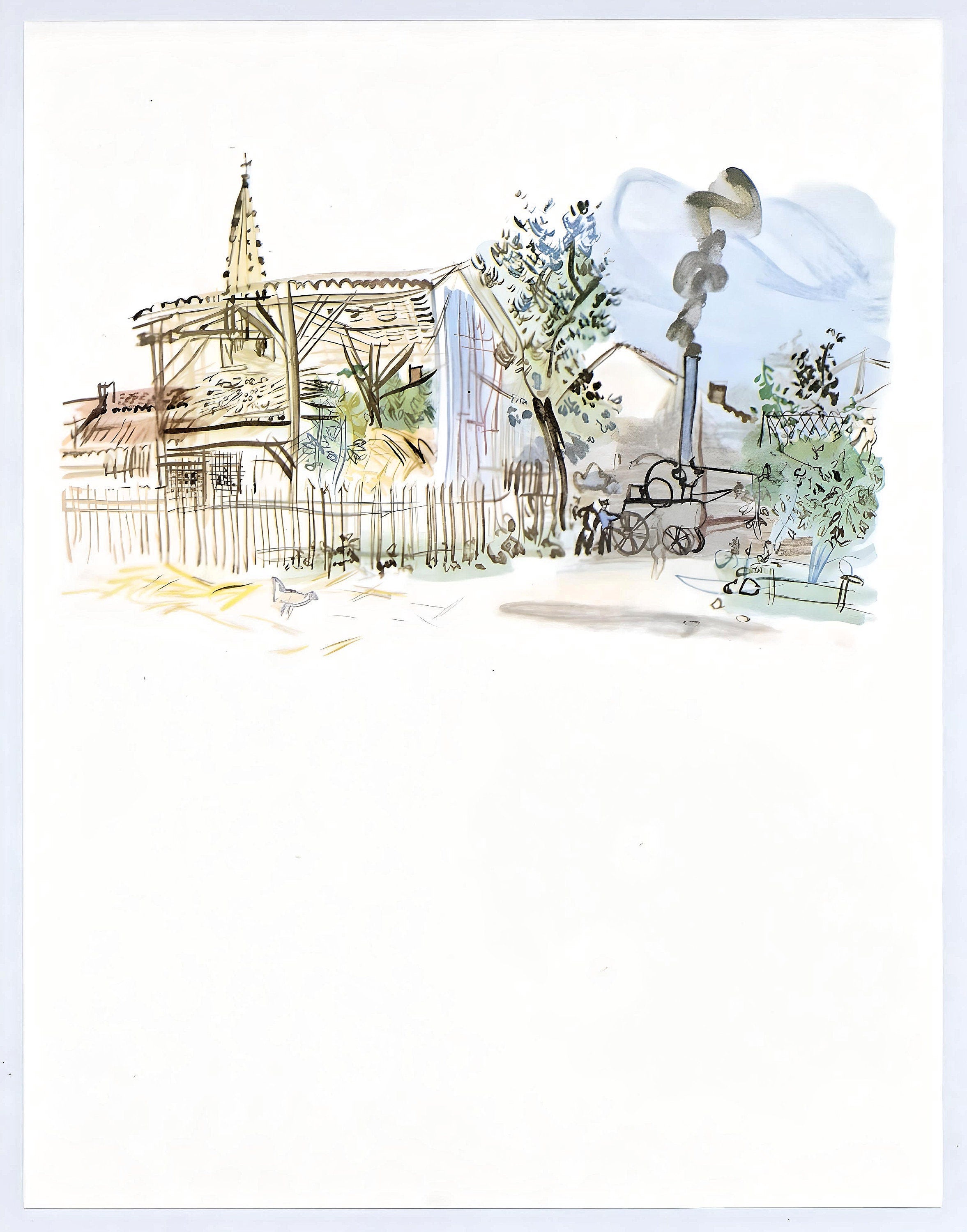 Raoul Dufy, La batteuse s'en va, page, Vacances forcées